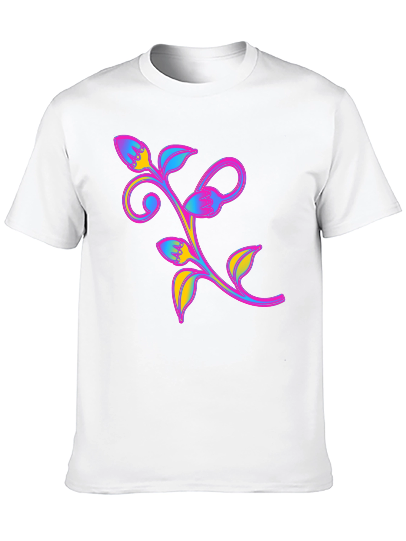 Vibrant Floral Graphic Tee - Black Unisex Shirt