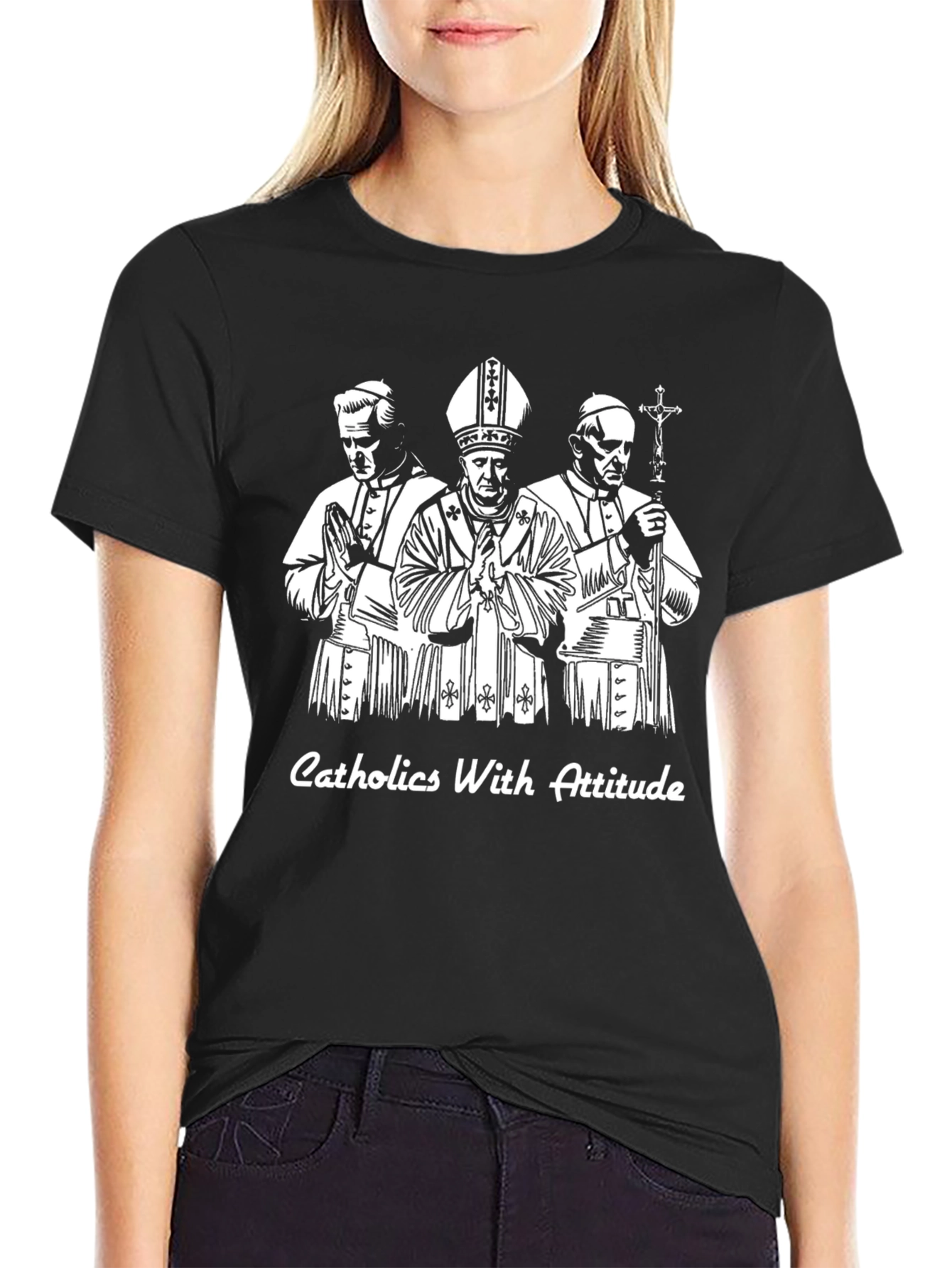 Catholics With Attitude Black T-Shirt
