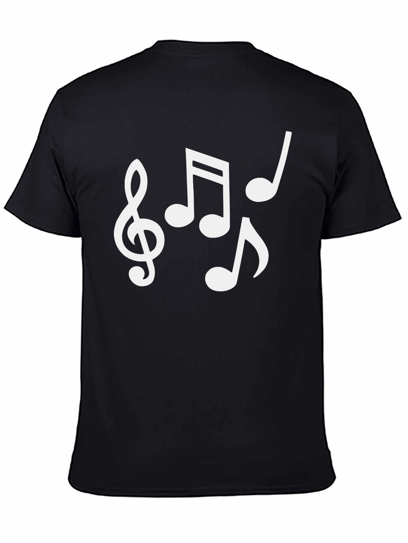 Musical Notes Graphic T-Shirt - Black