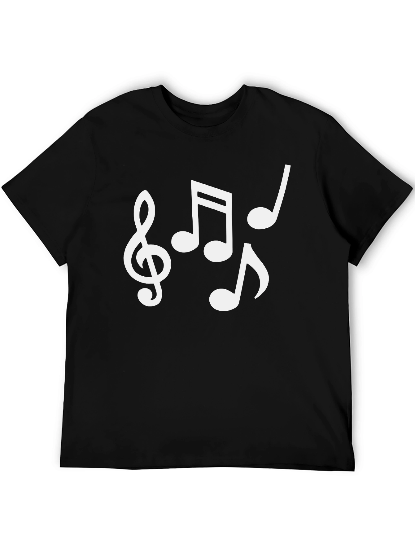 Musical Notes Graphic T-Shirt - Black