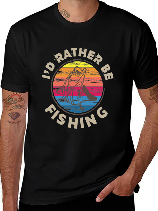 Id Rather Be Fishing Graphic Tee - Black