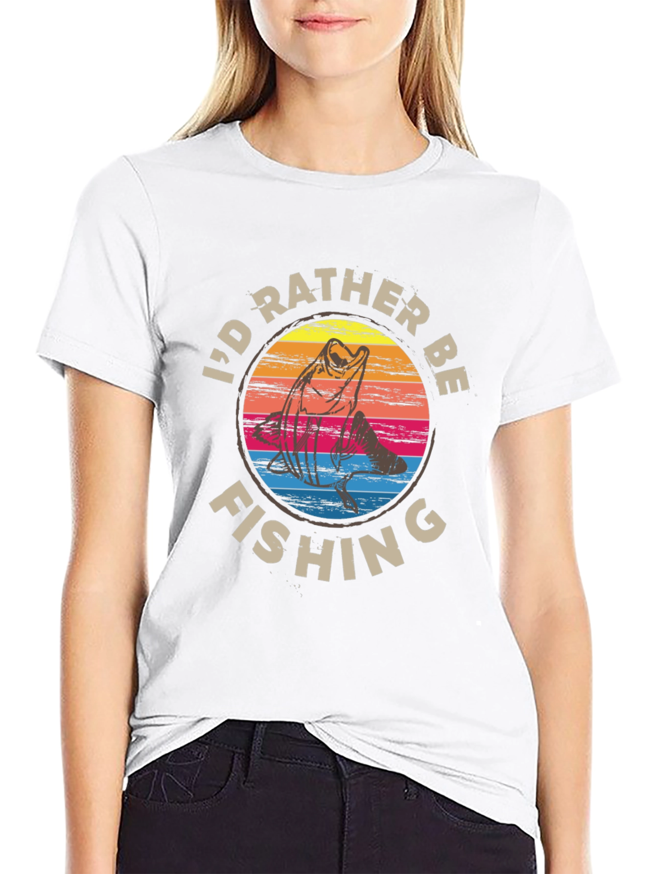 Id Rather Be Fishing Graphic Tee - Black