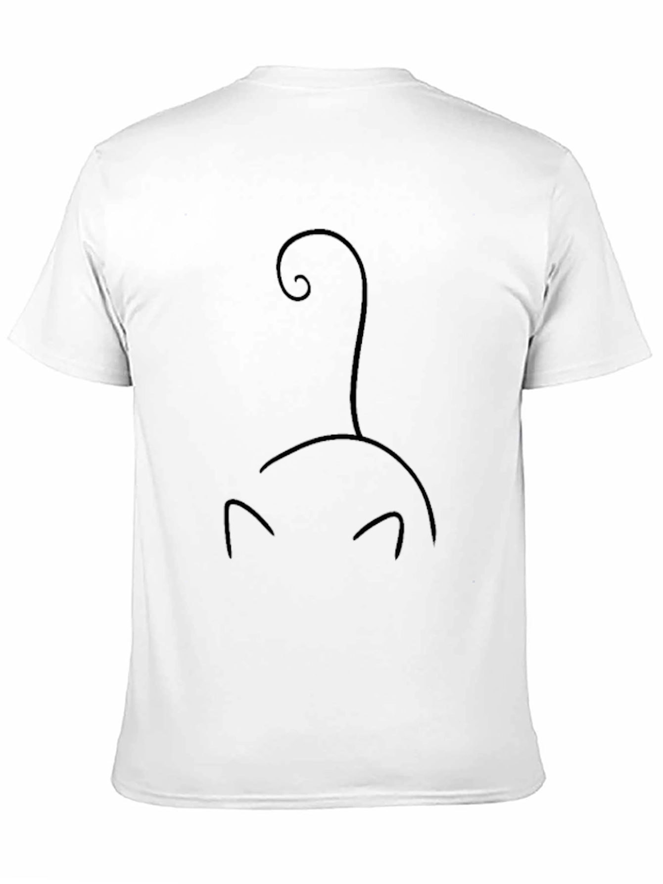 Minimalist Cat Silhouette Black T-Shirt