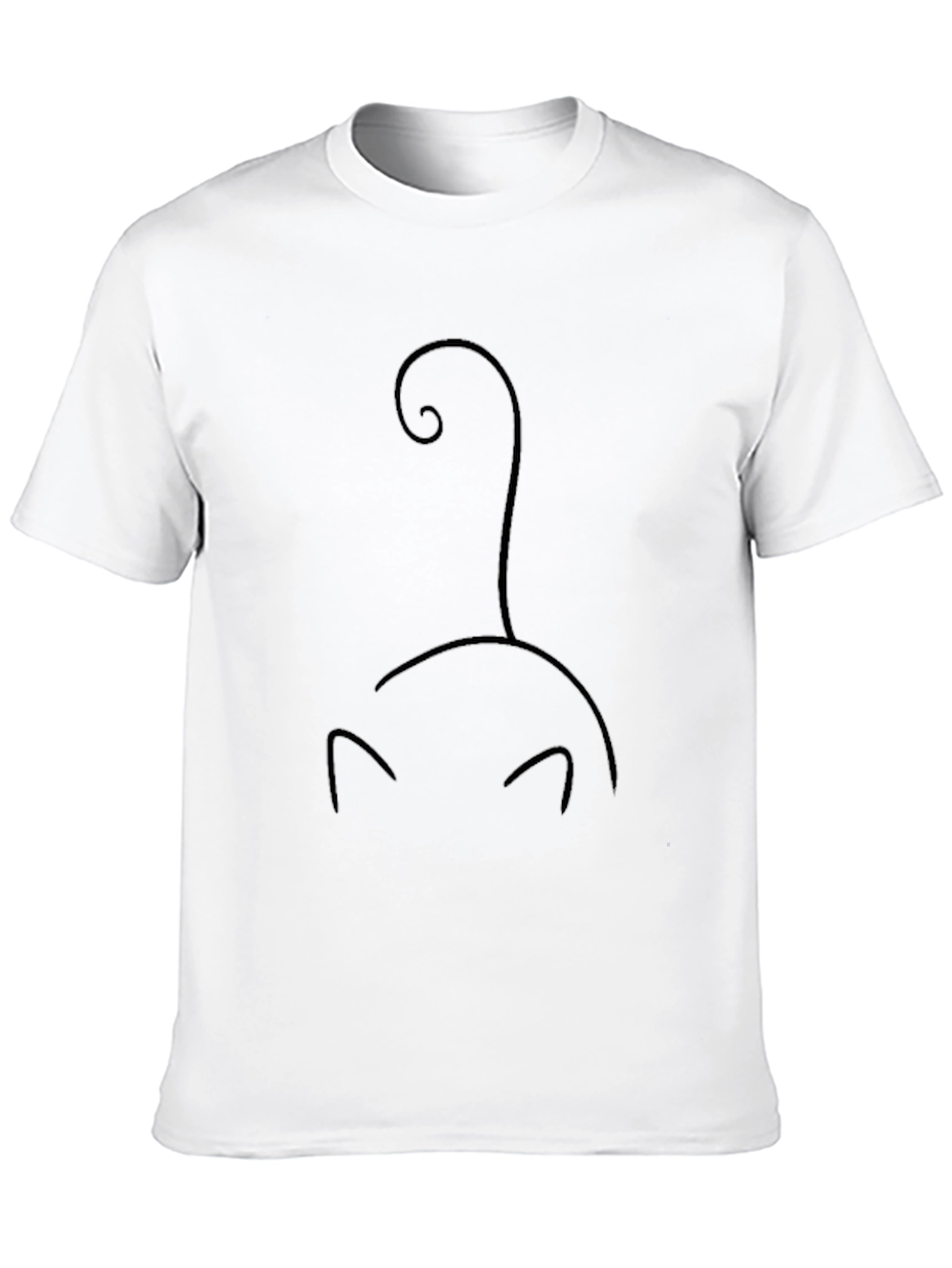 Minimalist Cat Silhouette Black T-Shirt