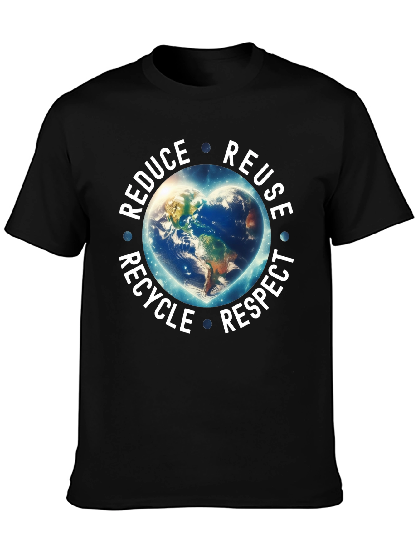 Earth Heart T-Shirt - Reduce Reuse Recycle Respect