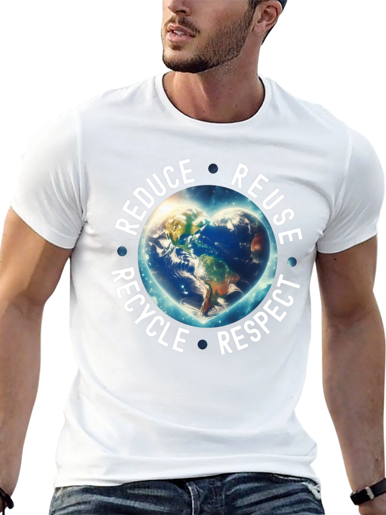 Earth Heart T-Shirt - Reduce Reuse Recycle Respect
