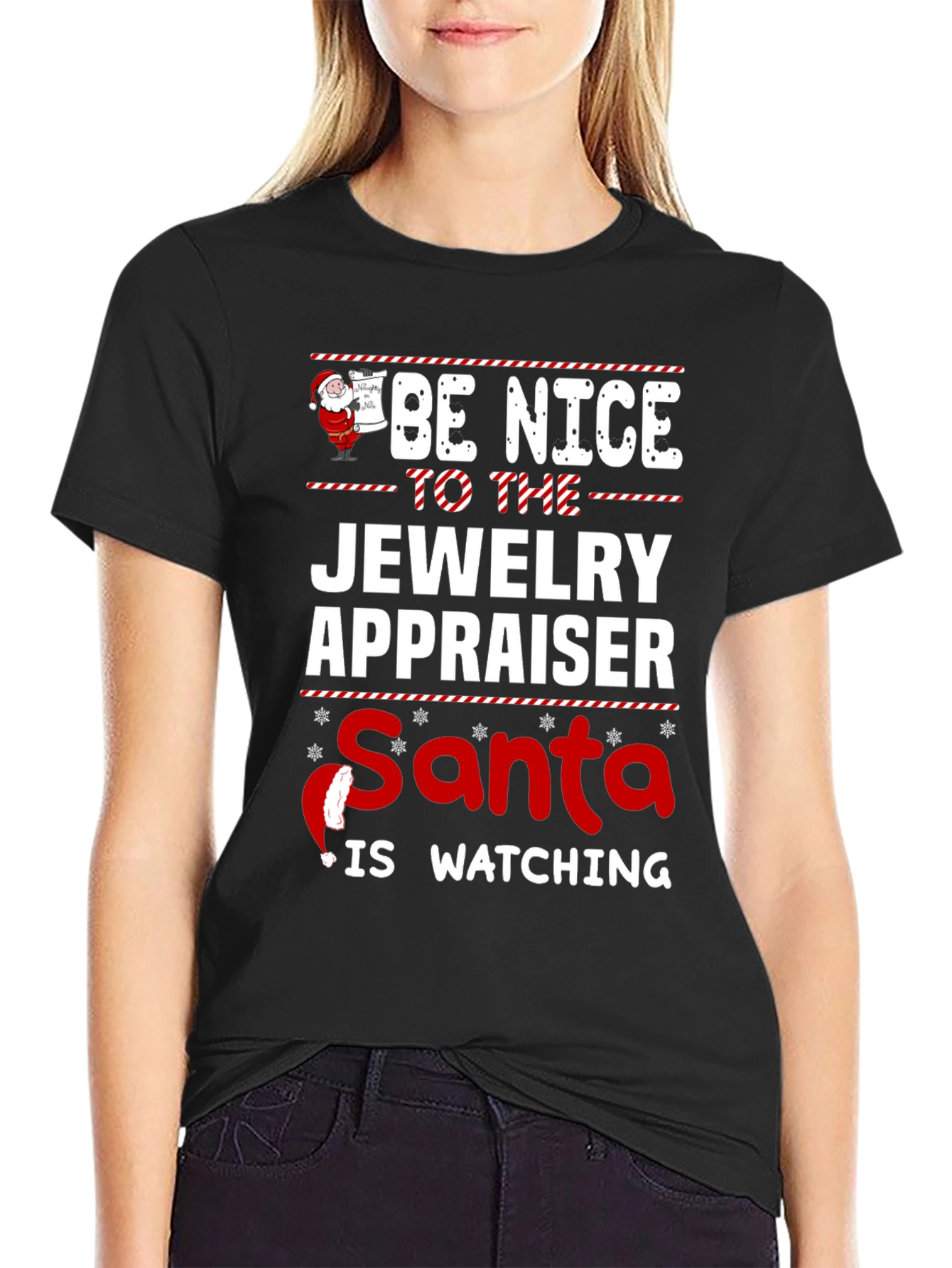 Funny Jewelry Appraiser Santa Christmas T-Shirt