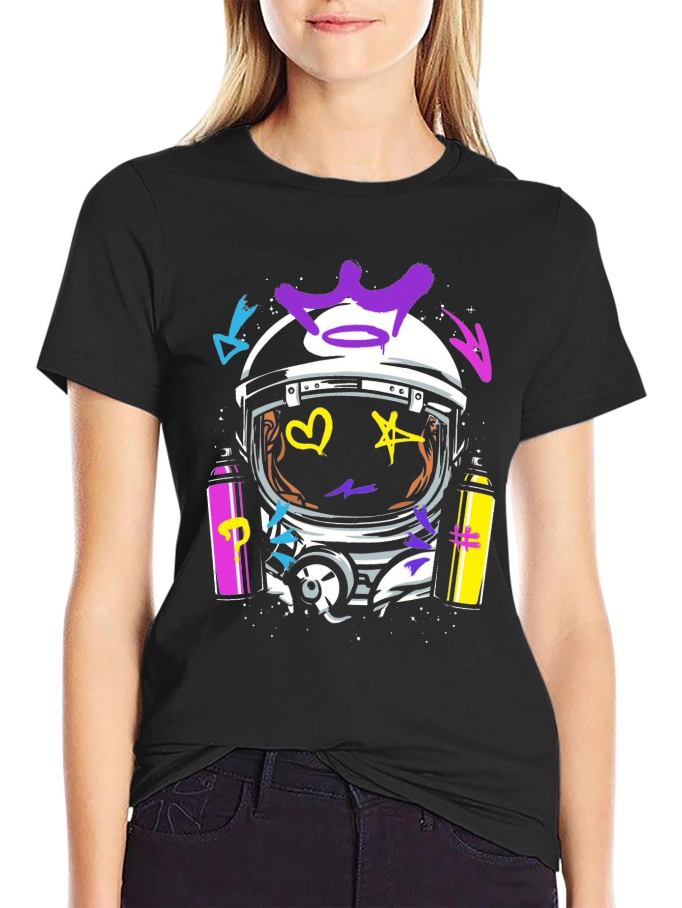Astronaut Graffiti Graphic Tee - Bold Streetwear Style
