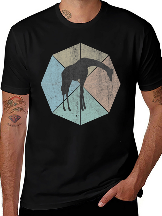 Geometric Giraffe T-Shirt - Unisex Black Tee