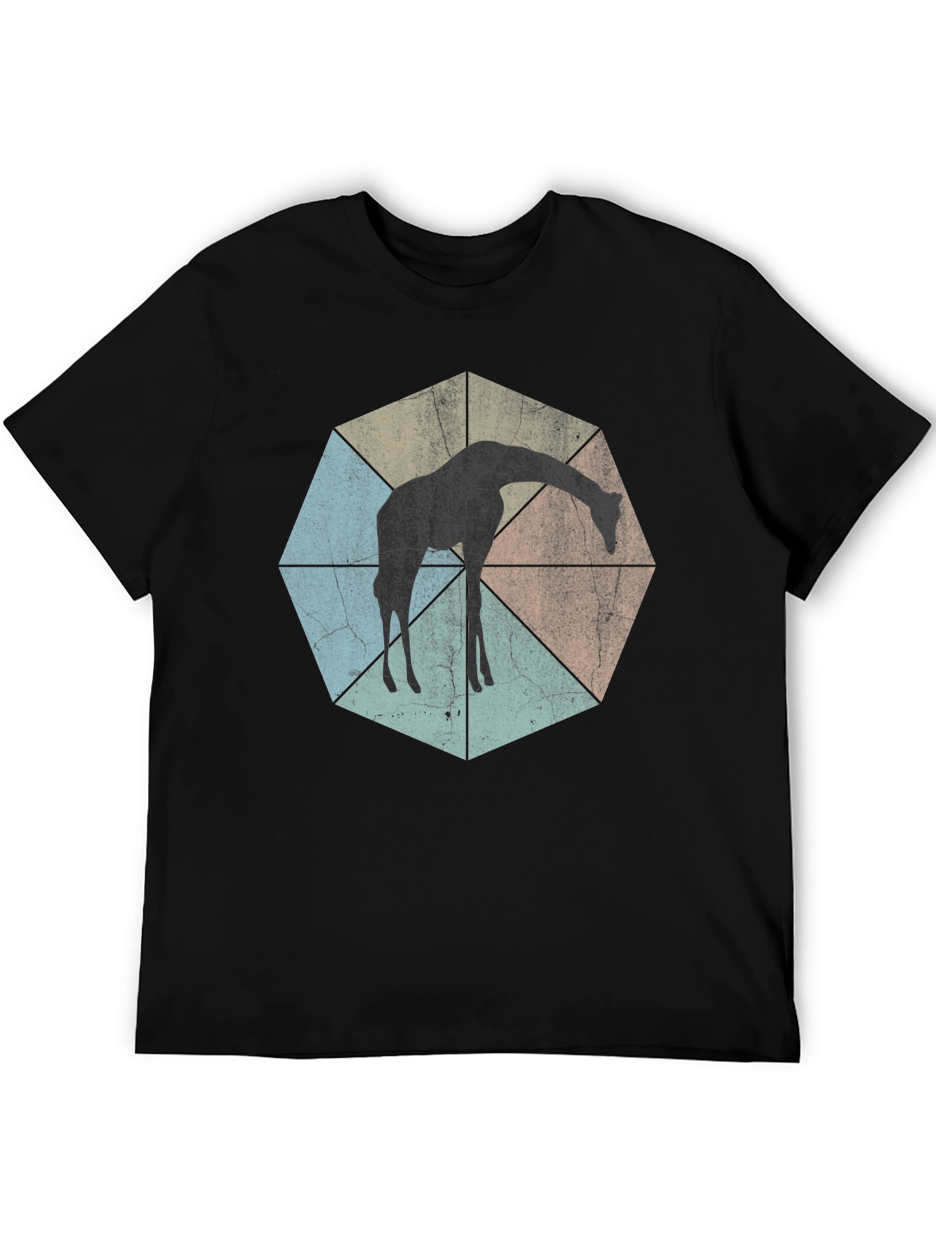 Geometric Giraffe T-Shirt - Unisex Black Tee