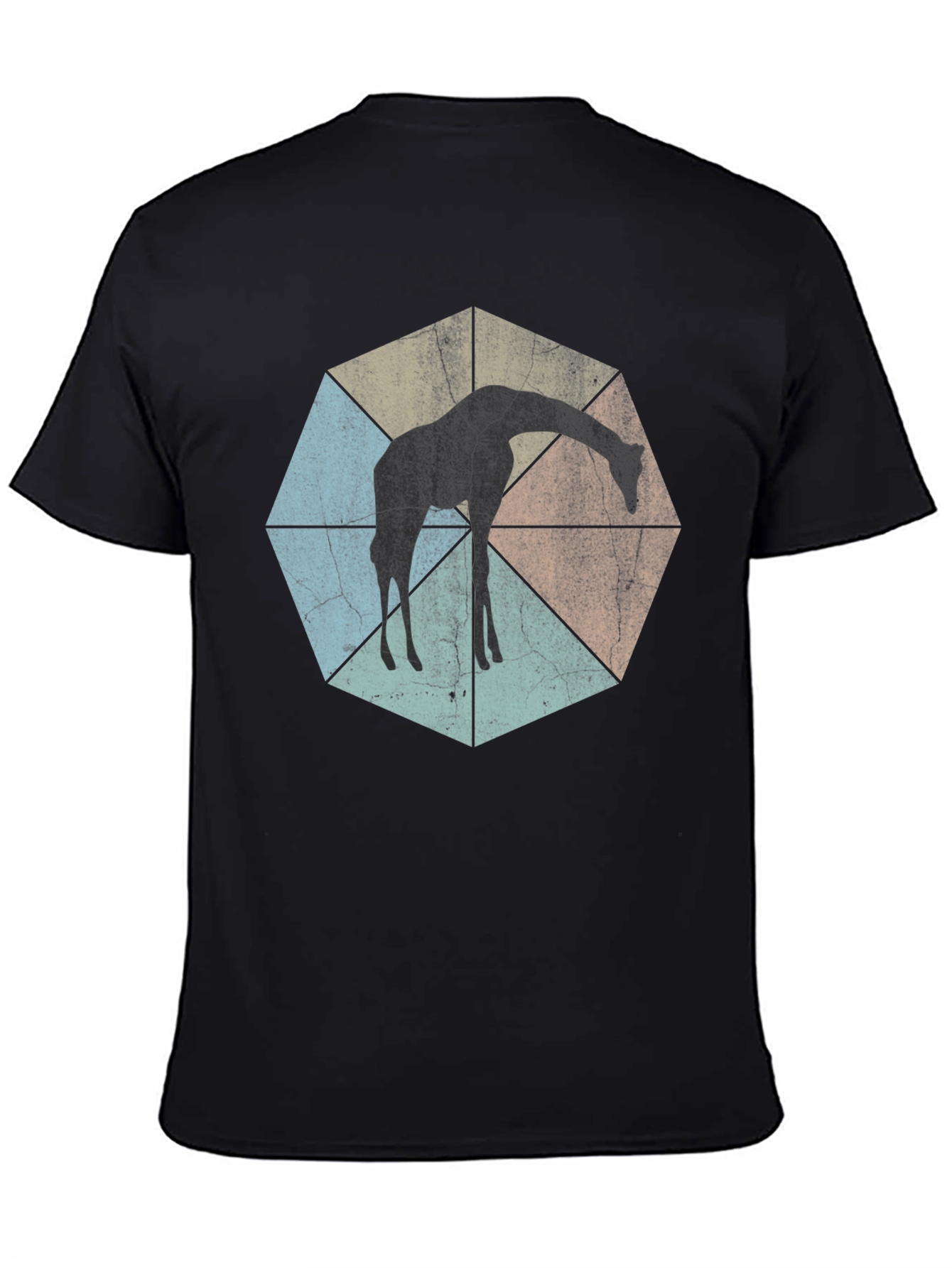 Geometric Giraffe T-Shirt - Unisex Black Tee