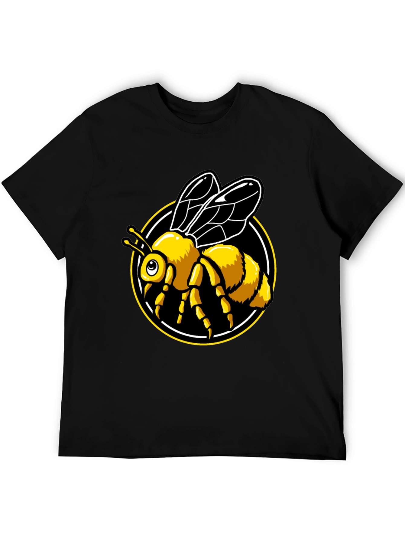 Bee Graphic T-Shirt - Black Crew Neck Tee
