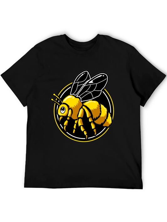 Bee Graphic T-Shirt - Black Crew Neck Tee