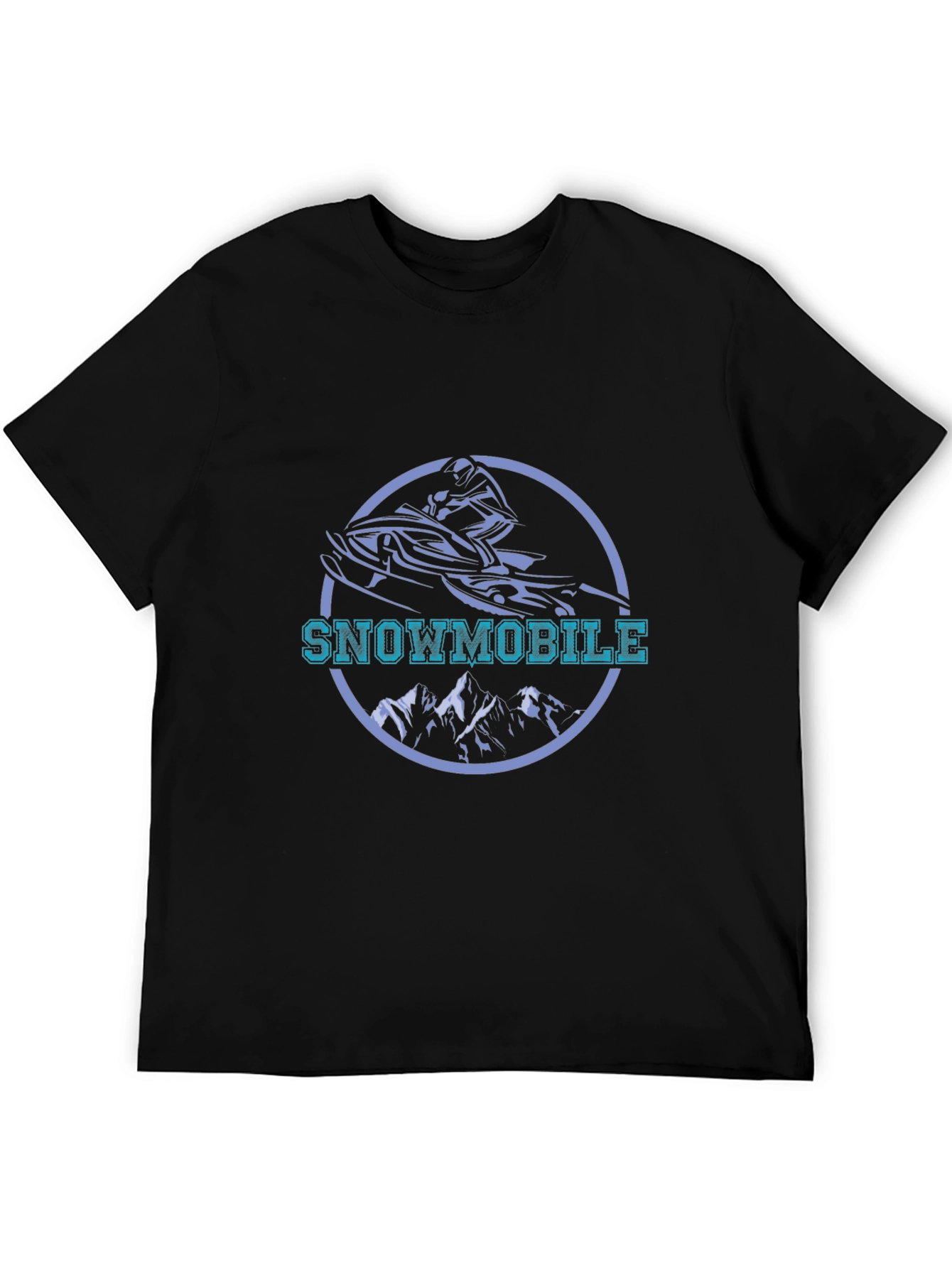 Snowmobile Graphic Tee - Black Cotton Blend