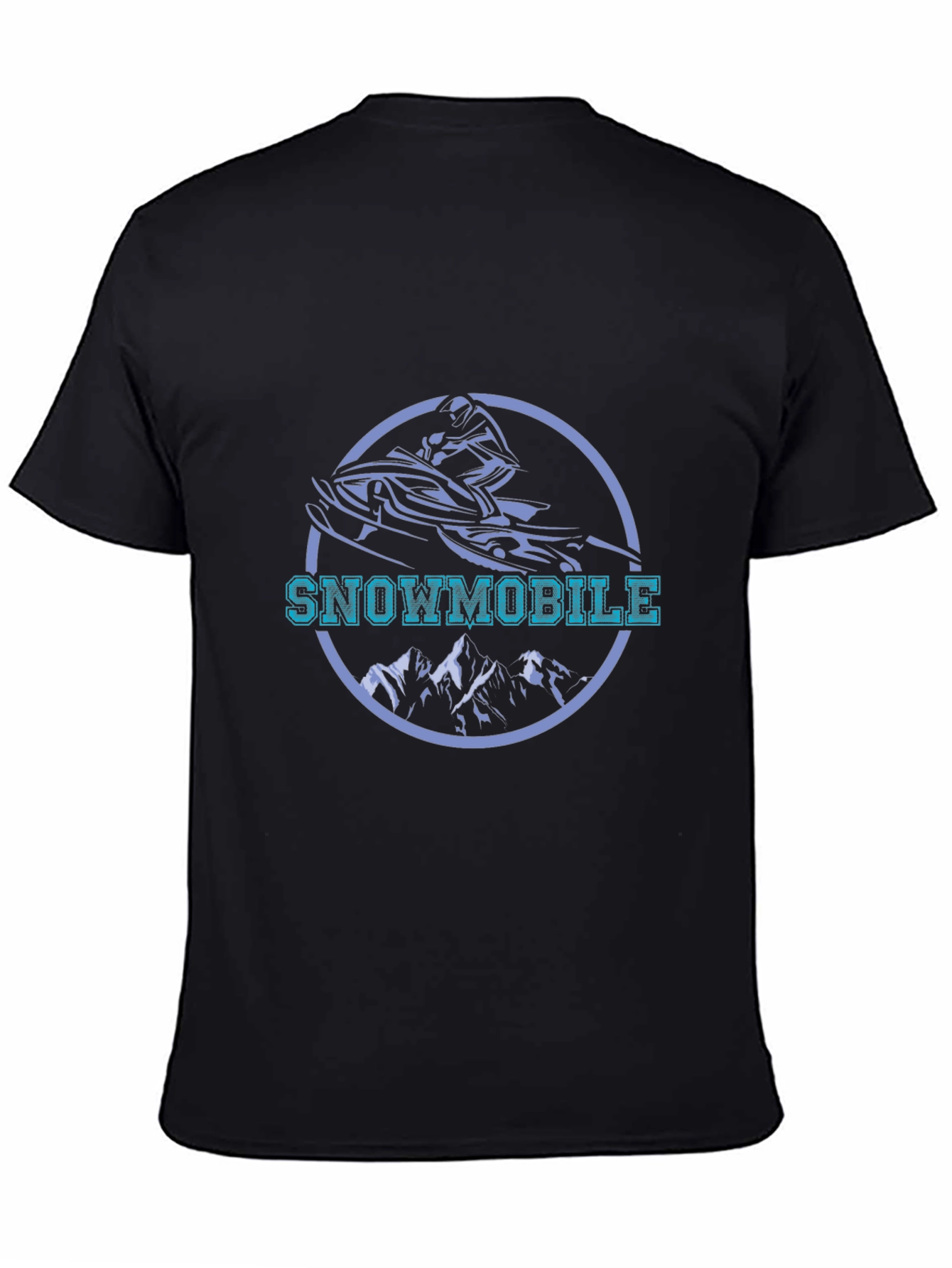Snowmobile Graphic Tee - Black Cotton Blend