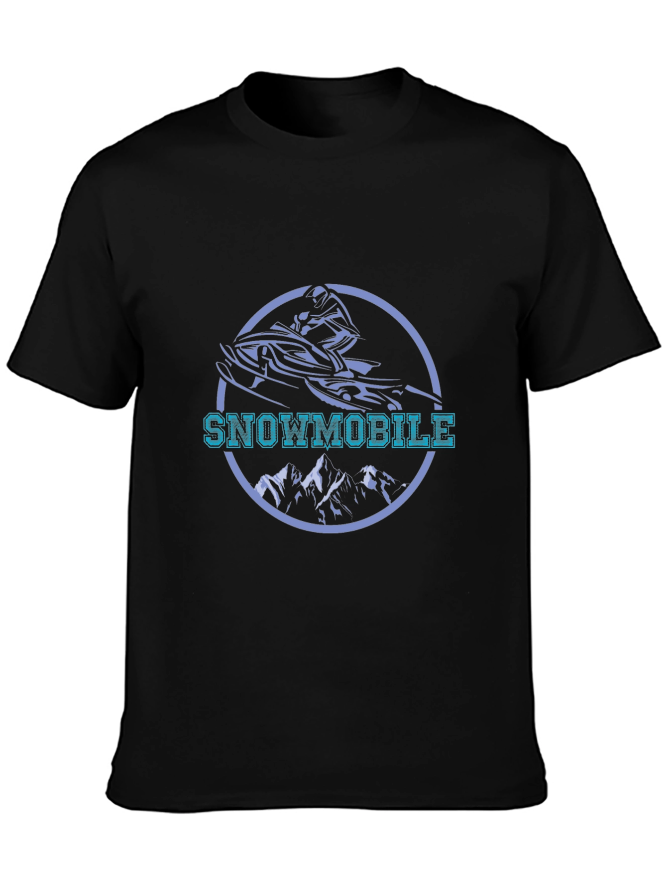 Snowmobile Graphic Tee - Black Cotton Blend
