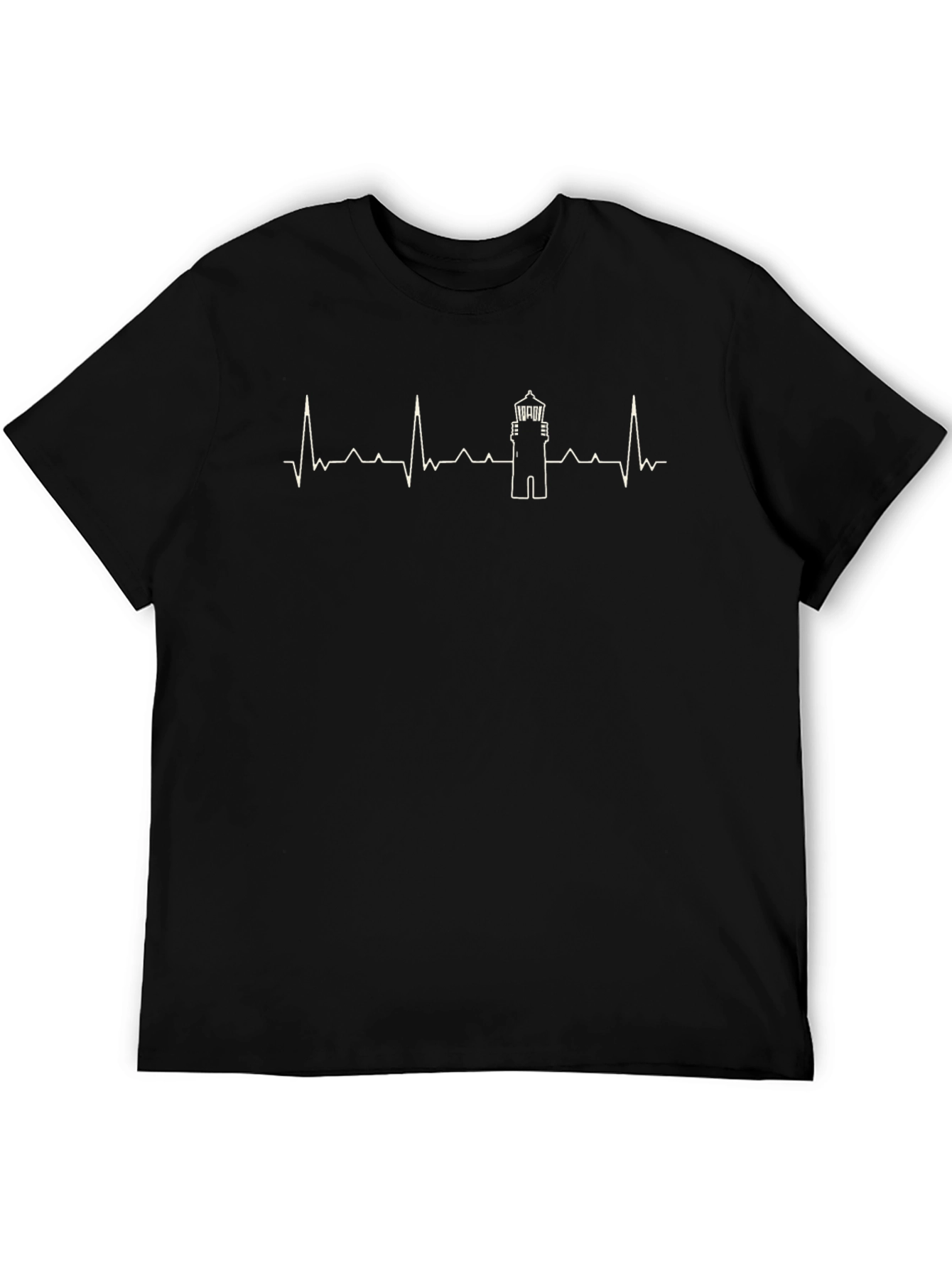 Lighthouse Heartbeat Graphic Tee - Coastal Lover Shirt