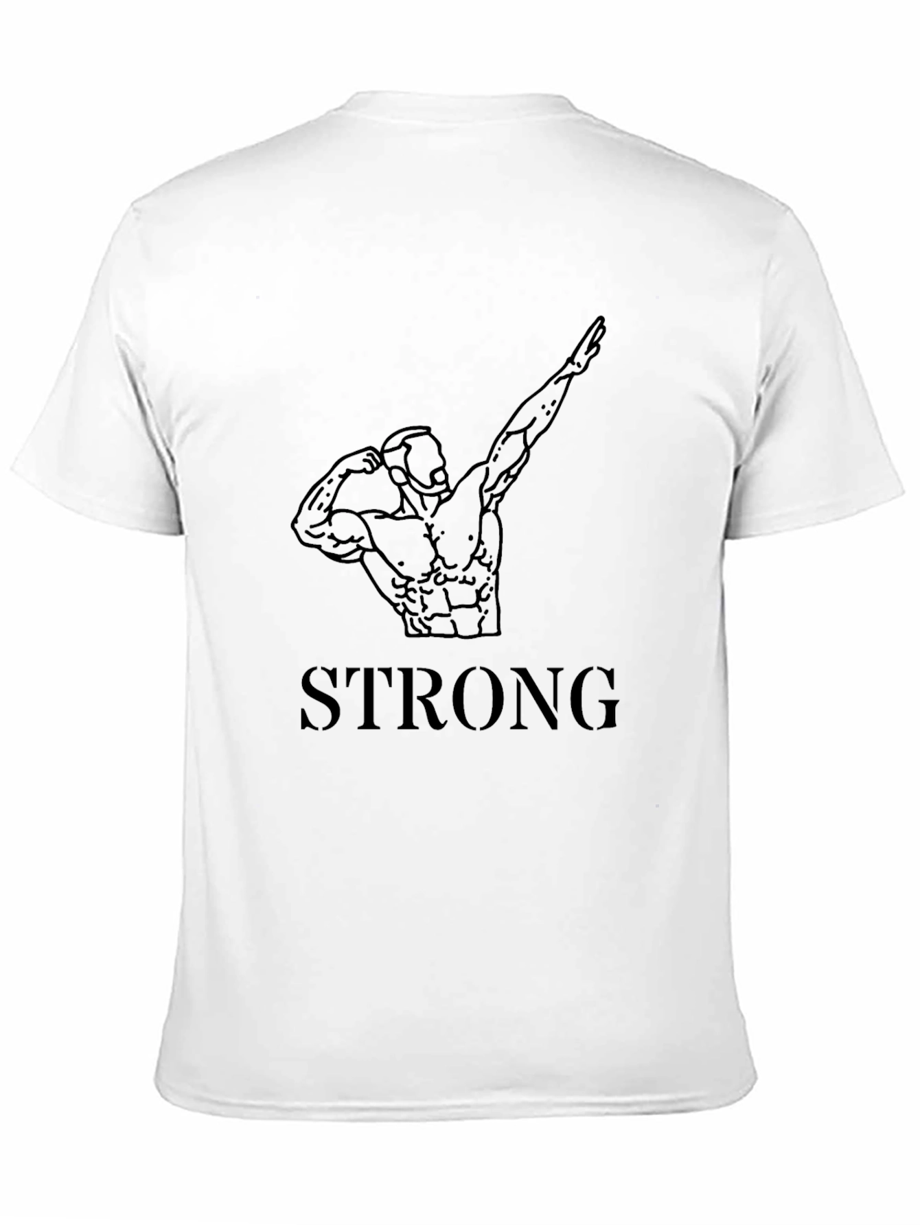 Strong Graphic Black T-Shirt - Bodybuilder Design