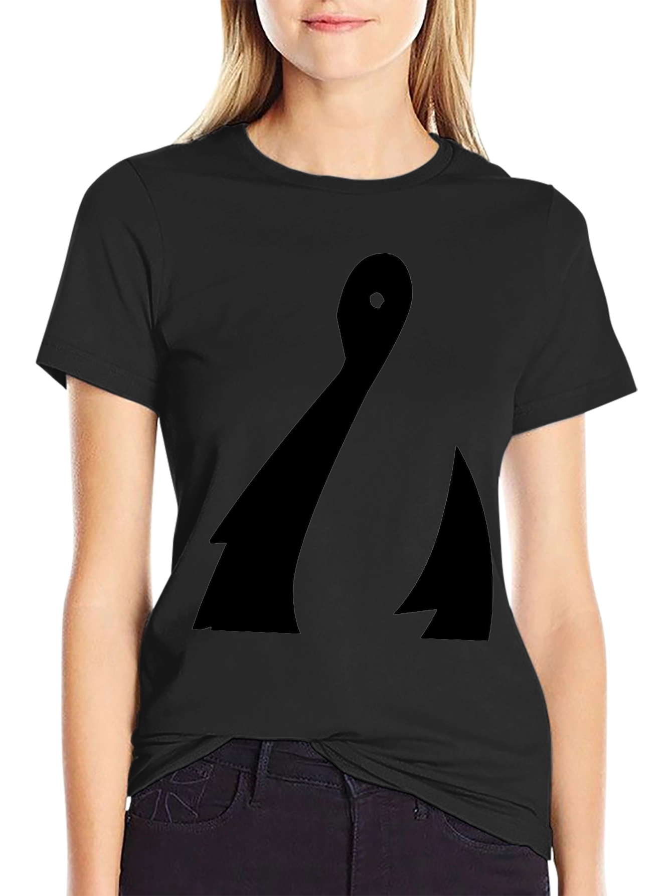 Abstract Black Graphic Tee - Minimalist Design