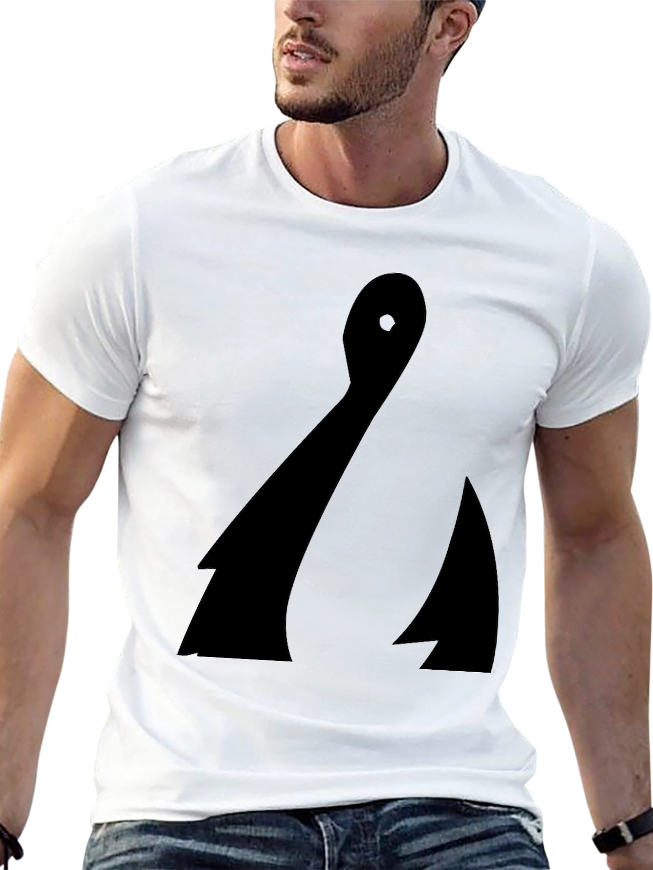 Abstract Black Graphic Tee - Minimalist Design
