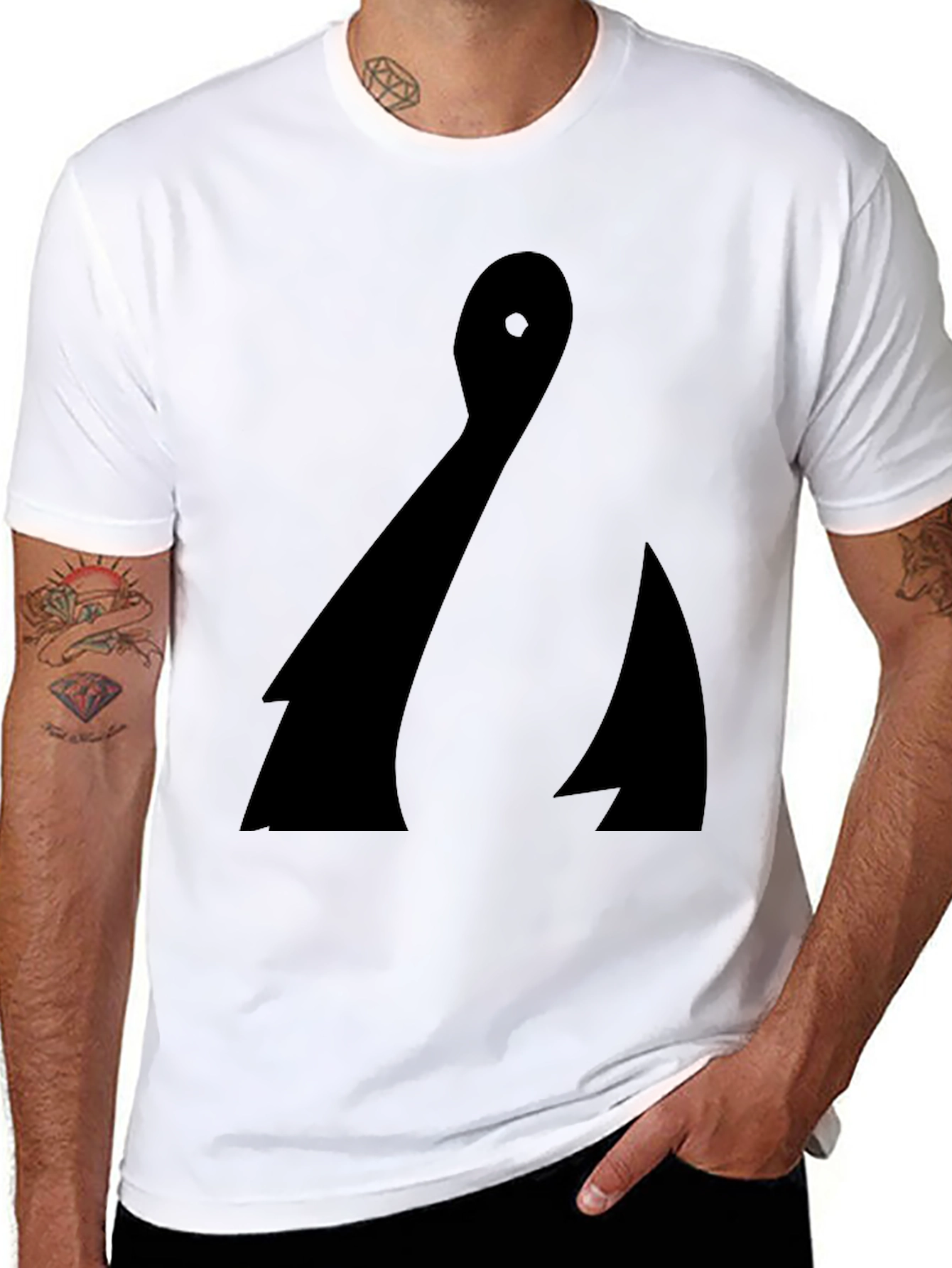 Abstract Black Graphic Tee - Minimalist Design