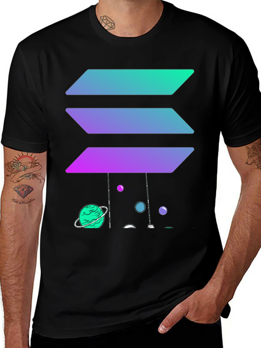Gradient Solana Planet Black T-Shirt