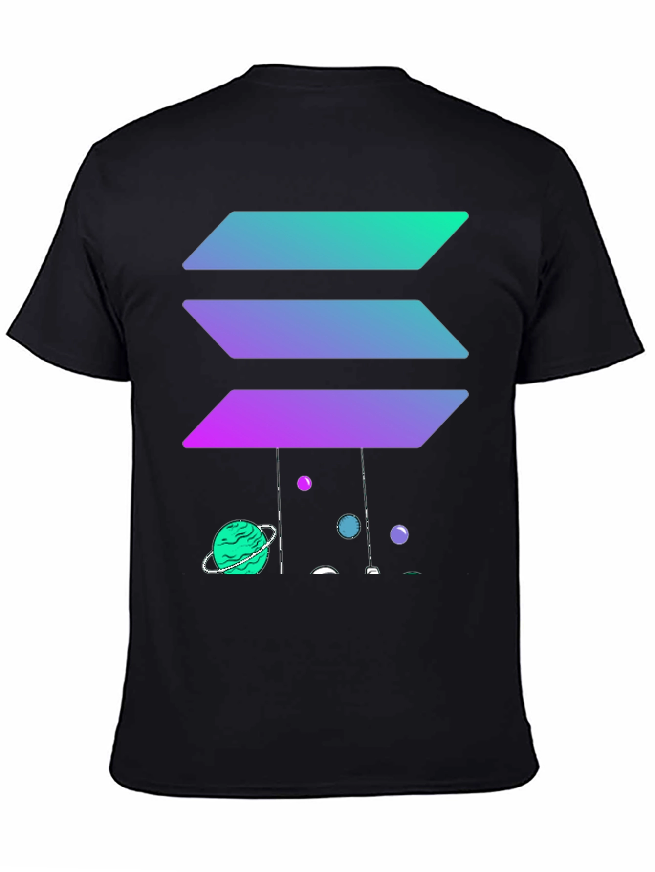 Gradient Solana Planet Black T-Shirt