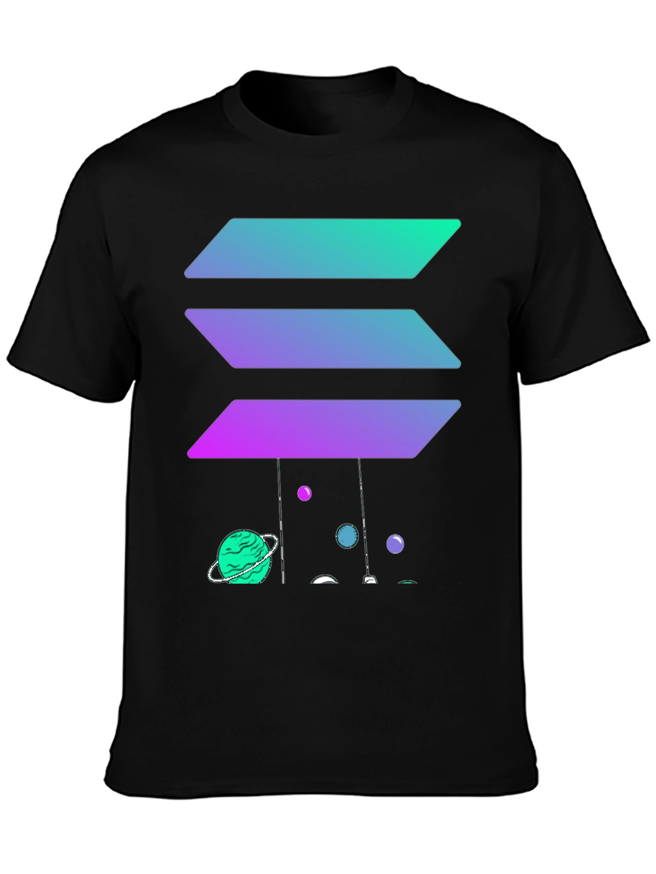 Gradient Solana Planet Black T-Shirt
