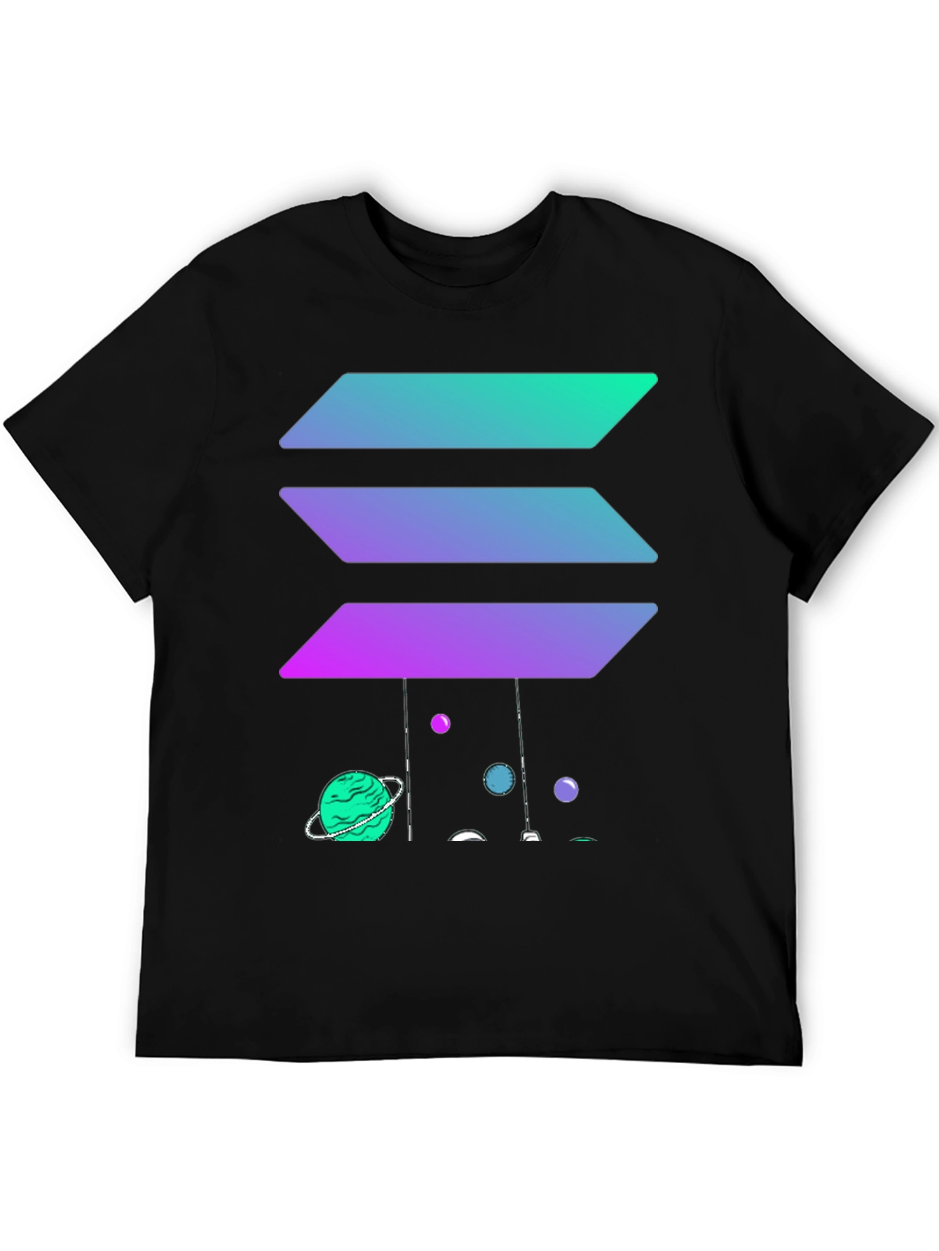 Gradient Solana Planet Black T-Shirt