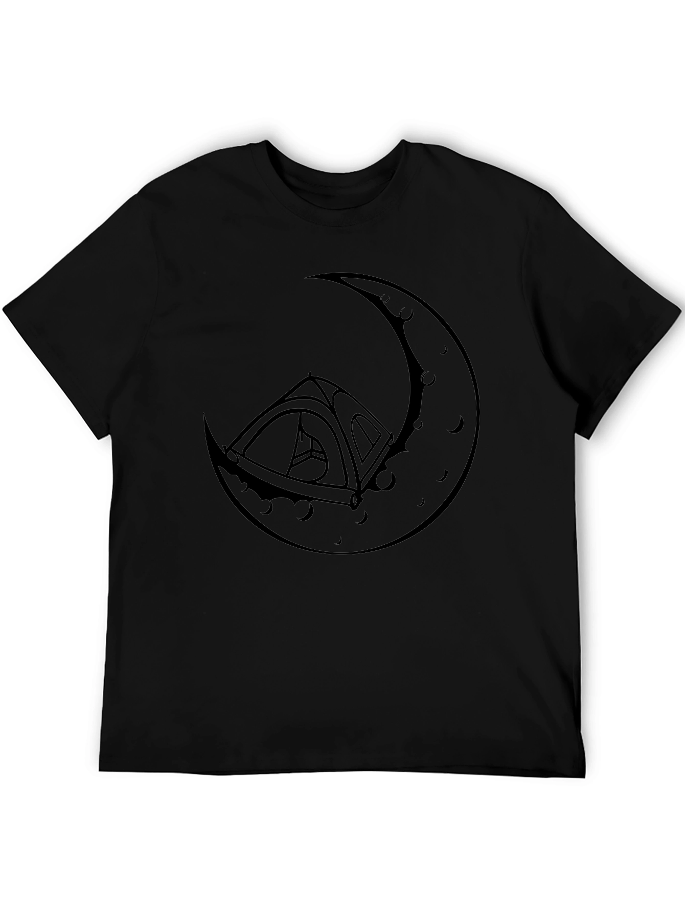 Camping Moon Graphic Tee - Black