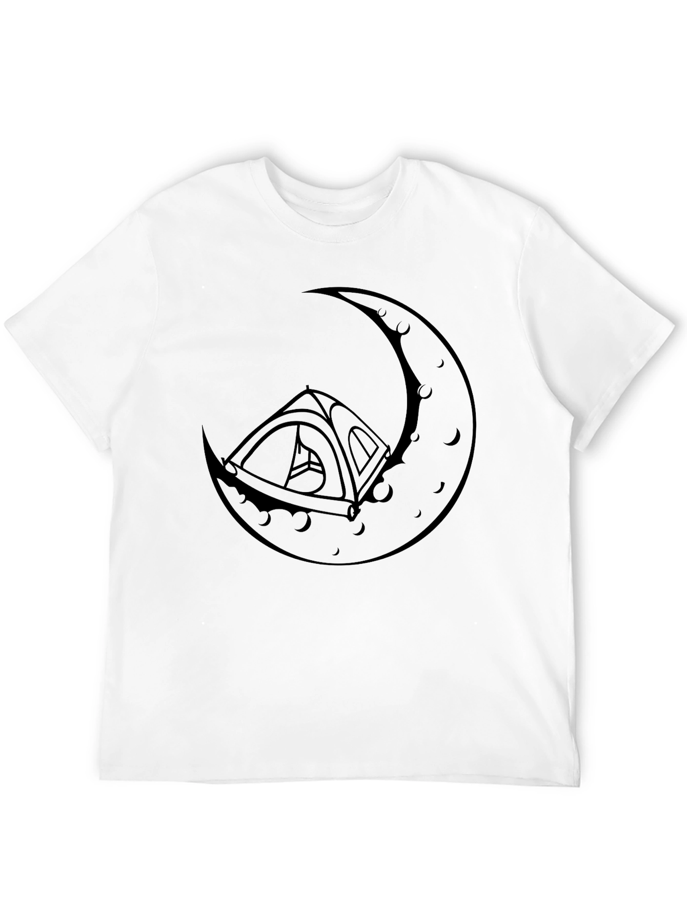 Camping Moon Graphic Tee - Black