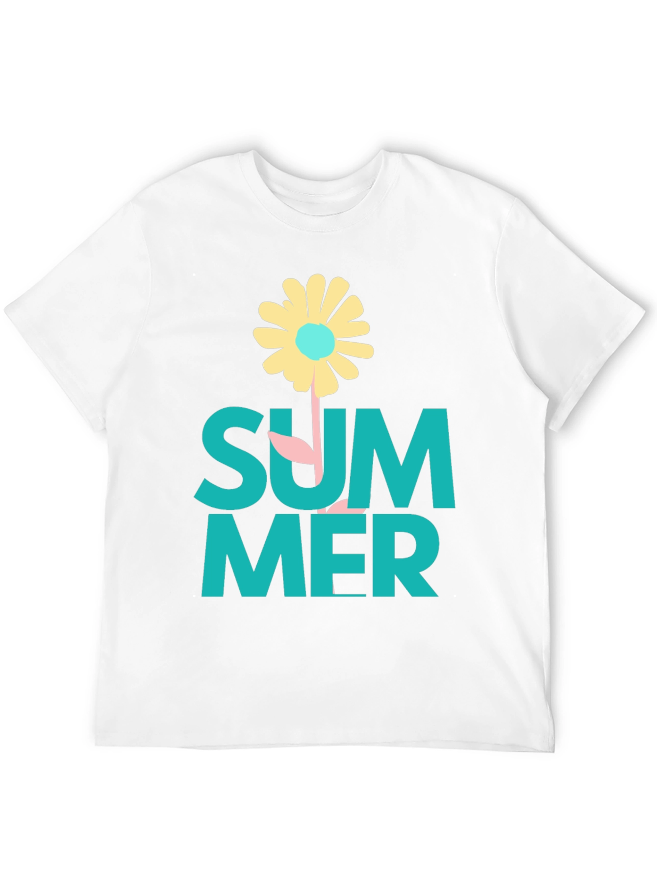 Summer Flower Graphic Tee - Black Casual T-Shirt