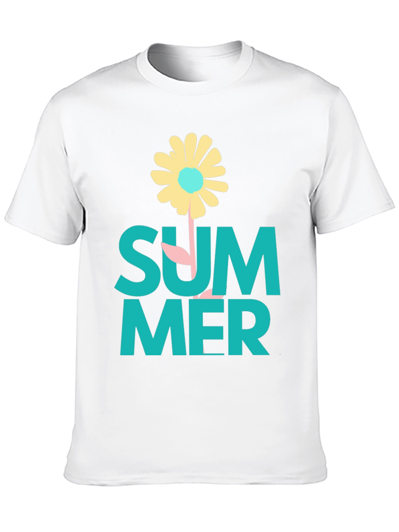 Summer Flower Graphic Tee - Black Casual T-Shirt