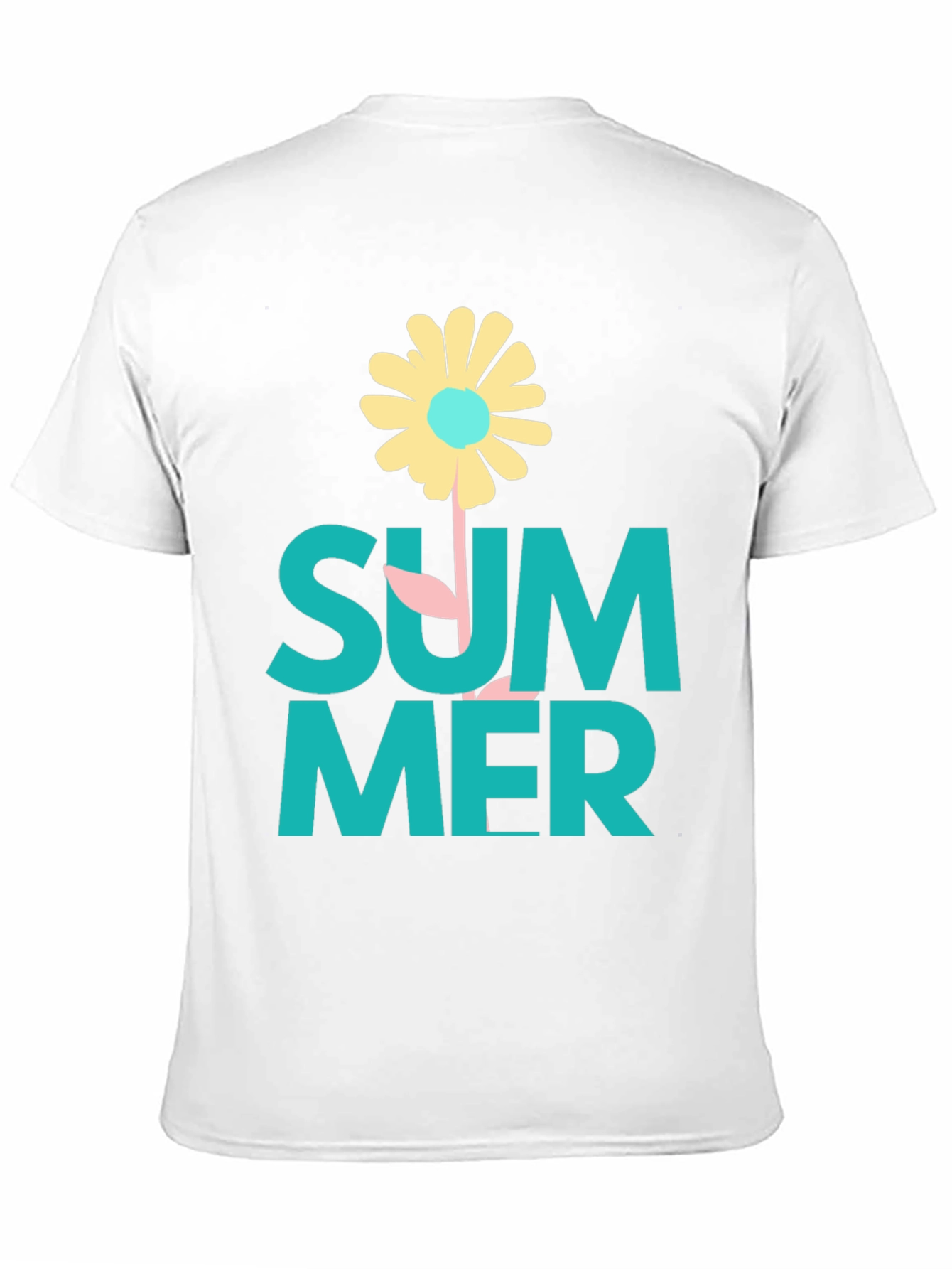 Summer Flower Graphic Tee - Black Casual T-Shirt