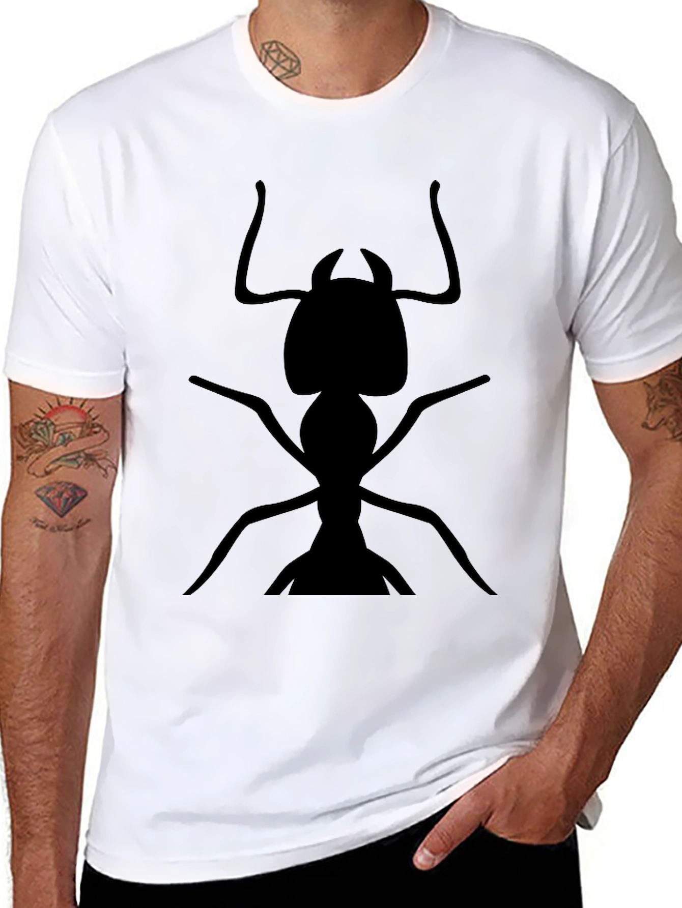 Ant Graphic Black T-Shirt - Unique Insect Design