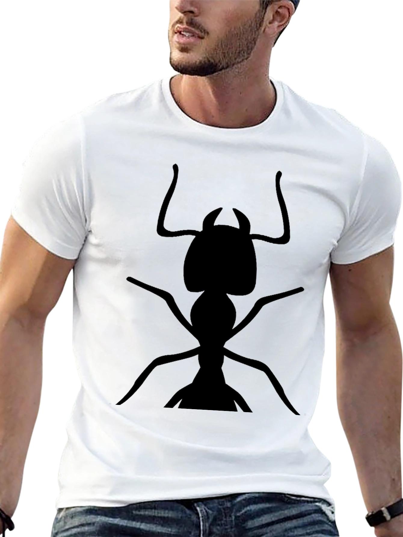 Ant Graphic Black T-Shirt - Unique Insect Design