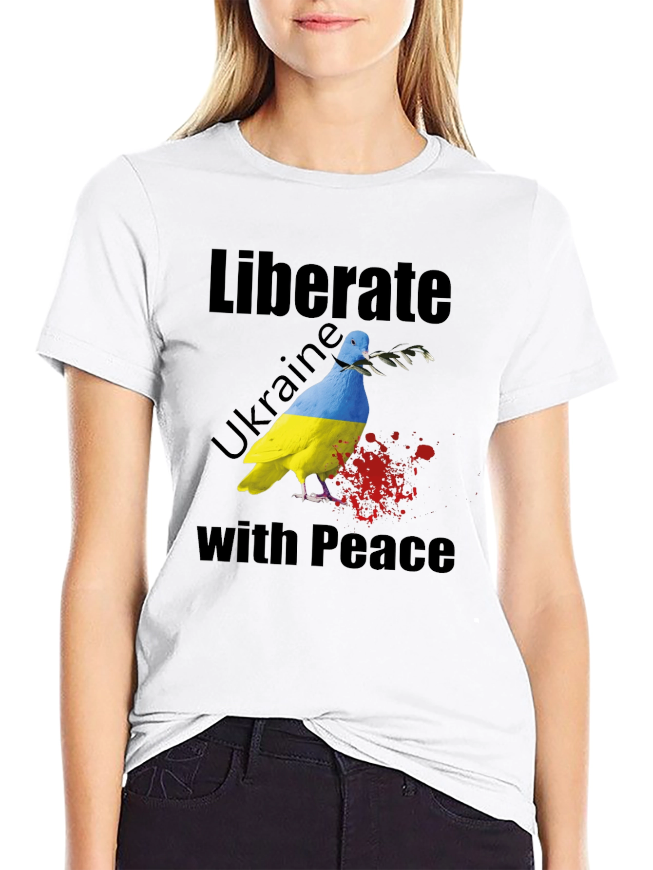 Liberate Ukraine with Peace Dove T-Shirt