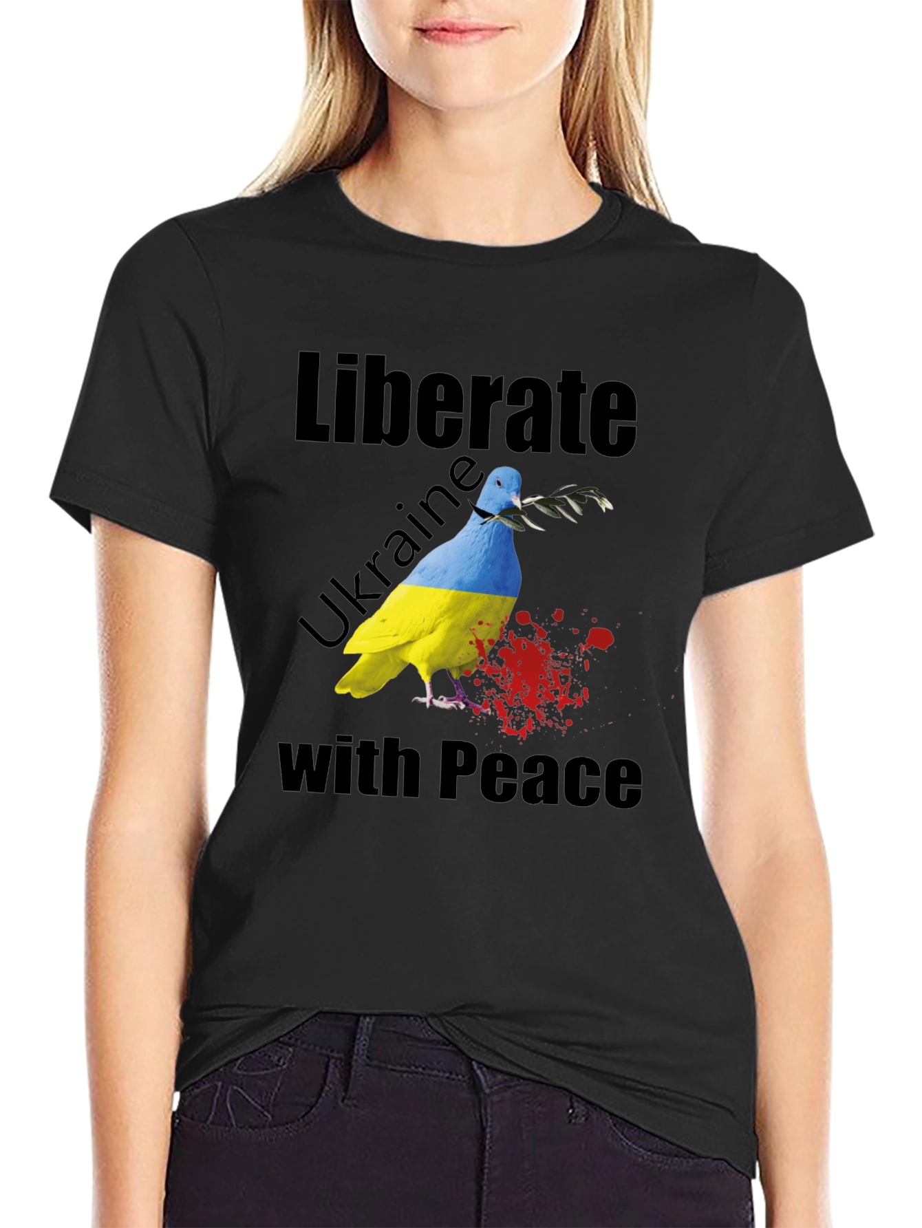 Liberate Ukraine with Peace Dove T-Shirt