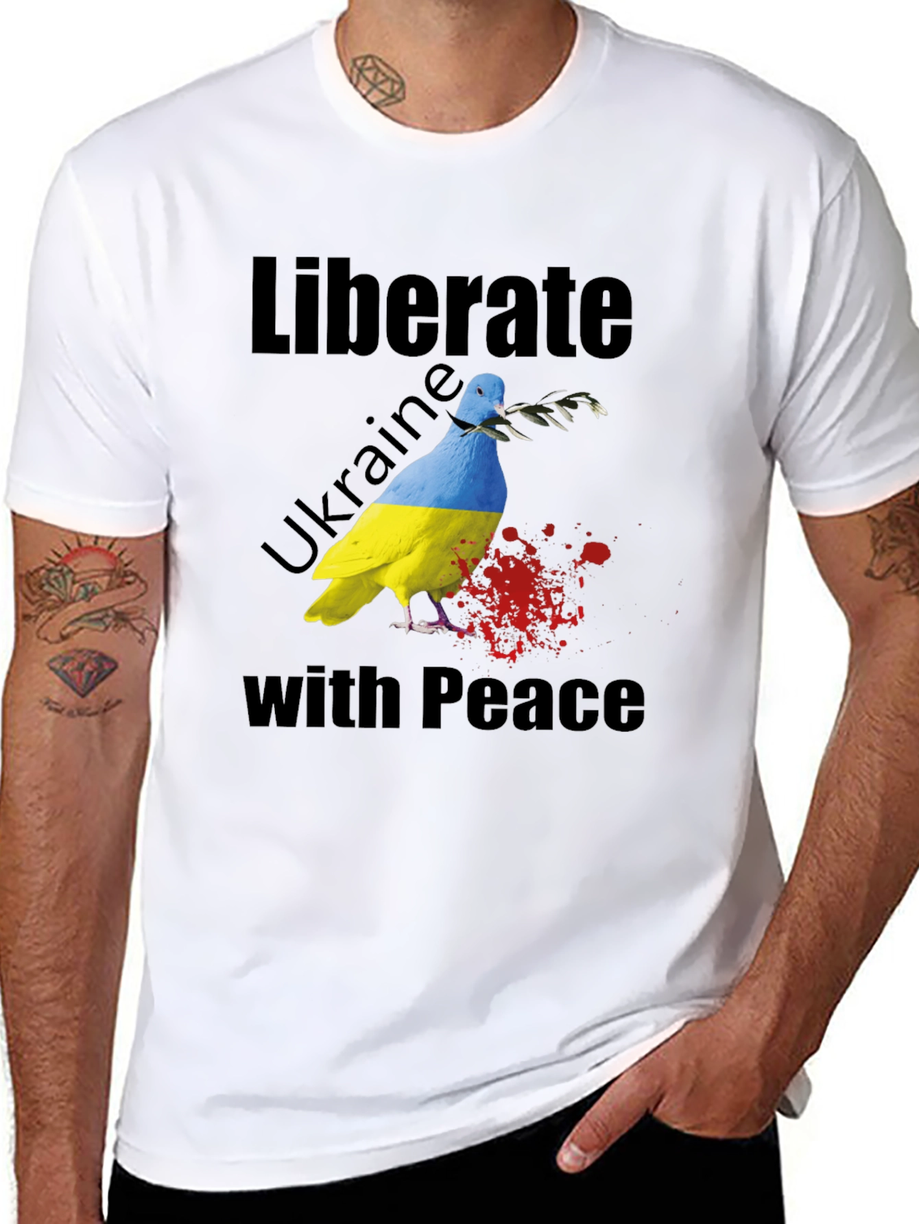Liberate Ukraine with Peace Dove T-Shirt