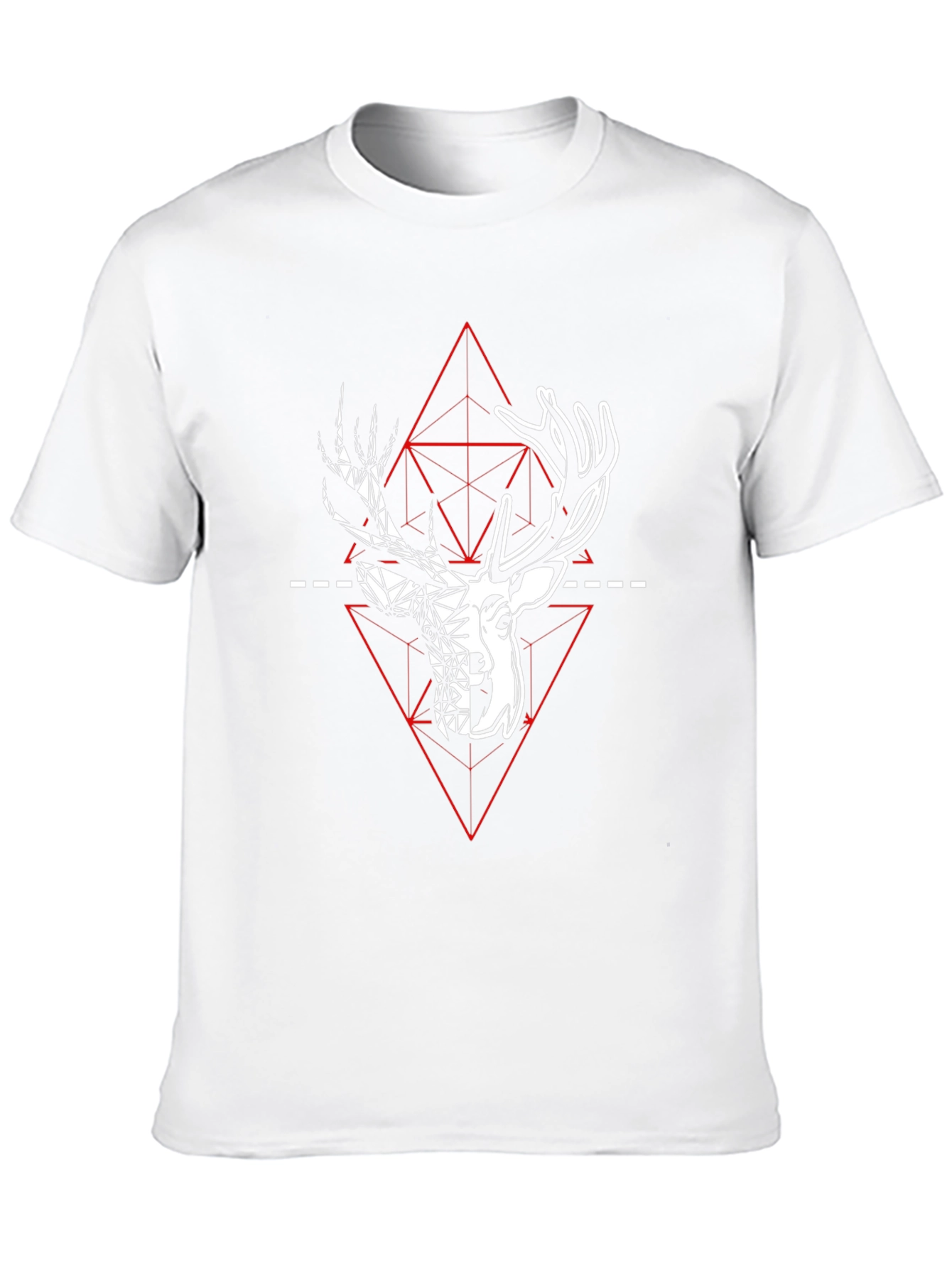 Geometric Deer Graphic Tee - Modern Style