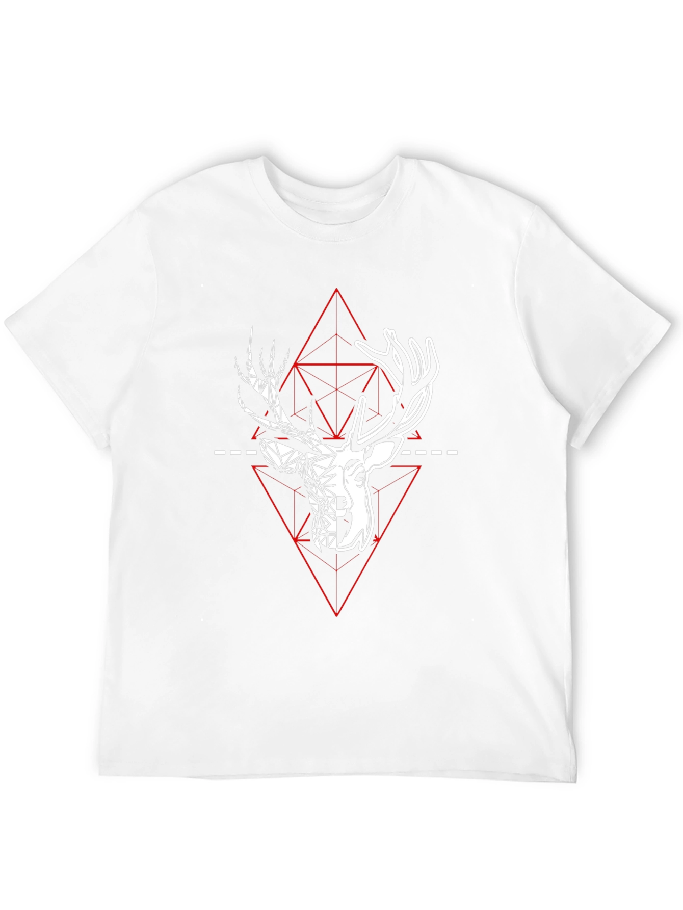 Geometric Deer Graphic Tee - Modern Style