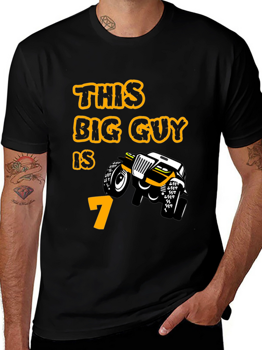 7th Birthday Monster Truck T-Shirt - Boys Party Tee