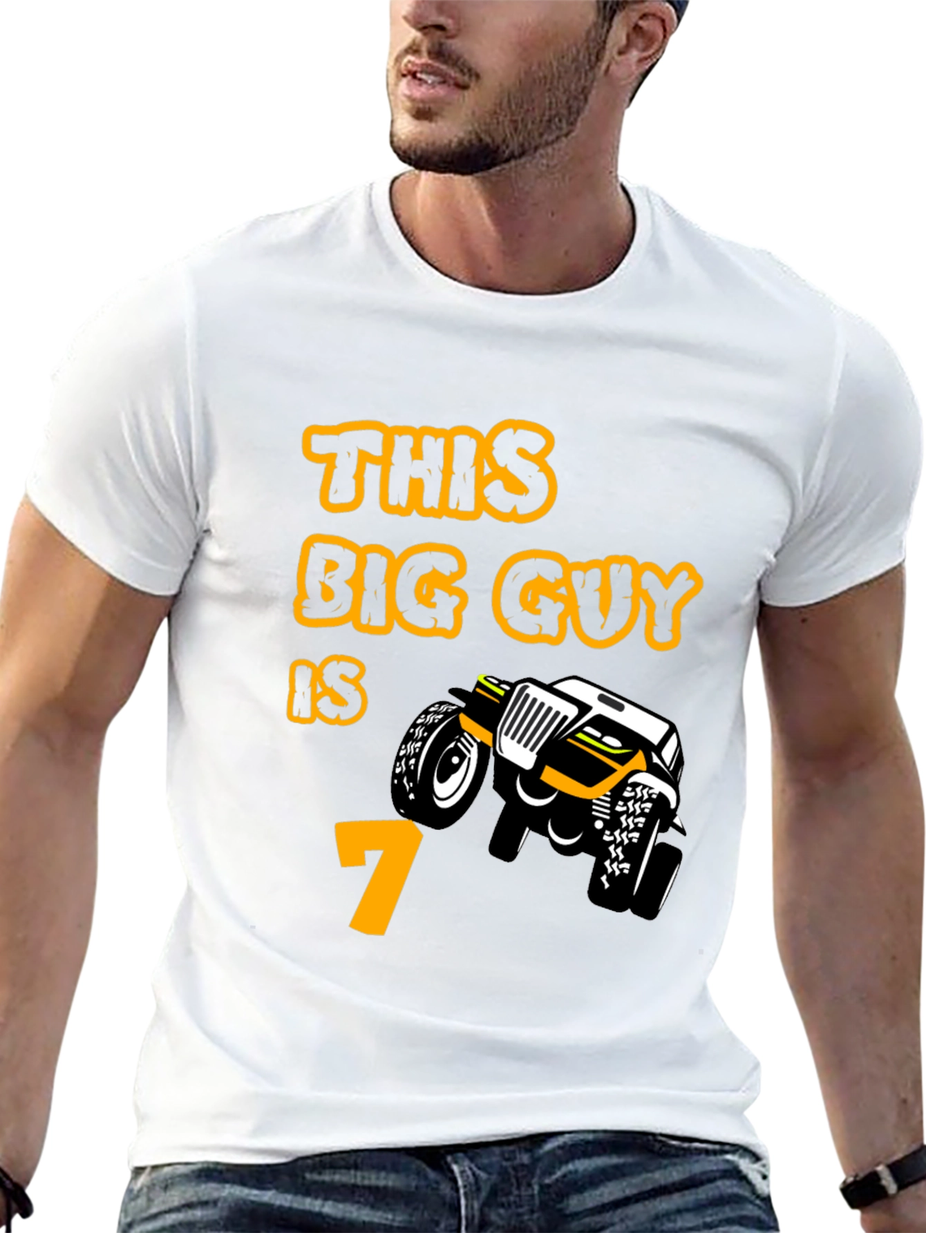 7th Birthday Monster Truck T-Shirt - Boys Party Tee