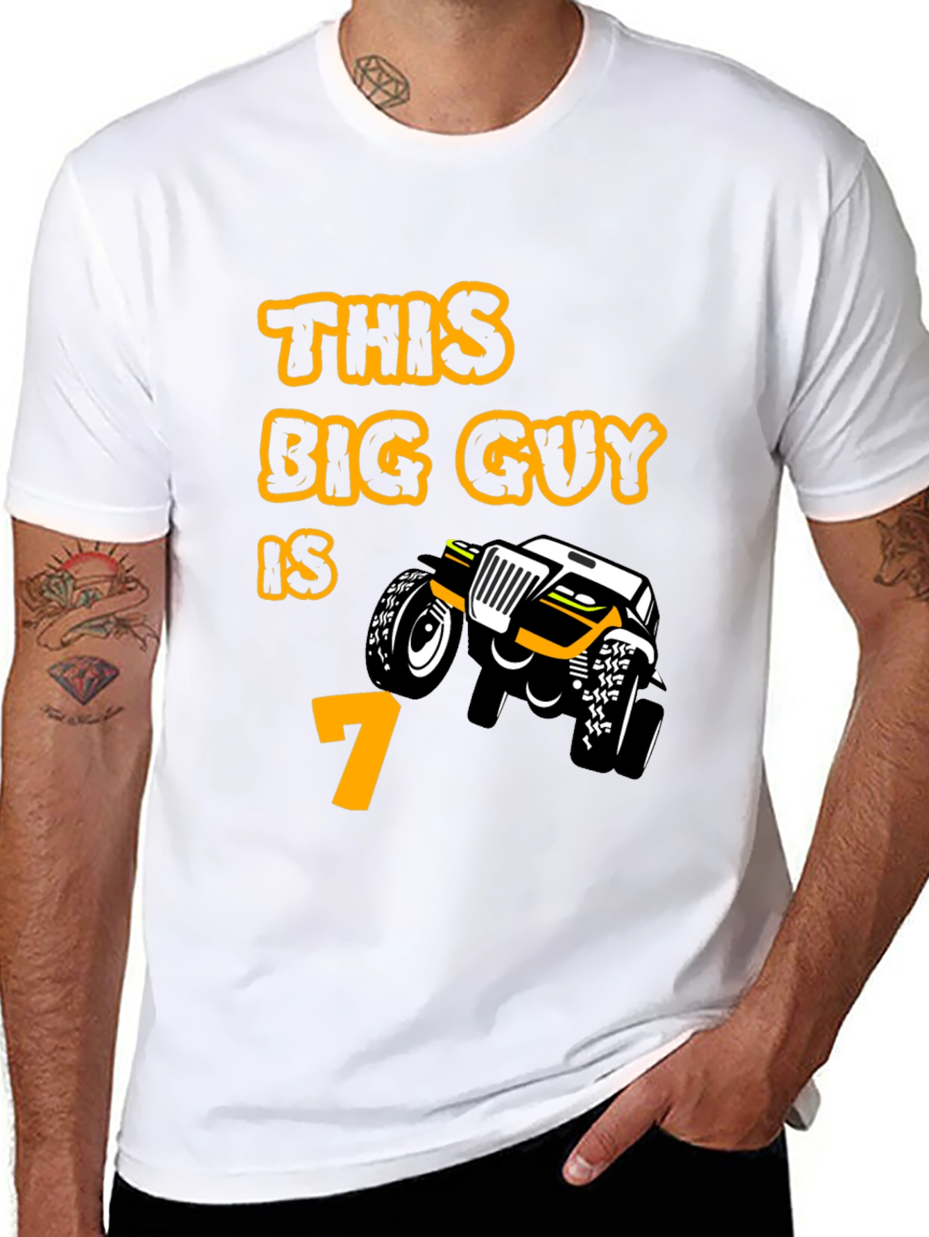 7th Birthday Monster Truck T-Shirt - Boys Party Tee