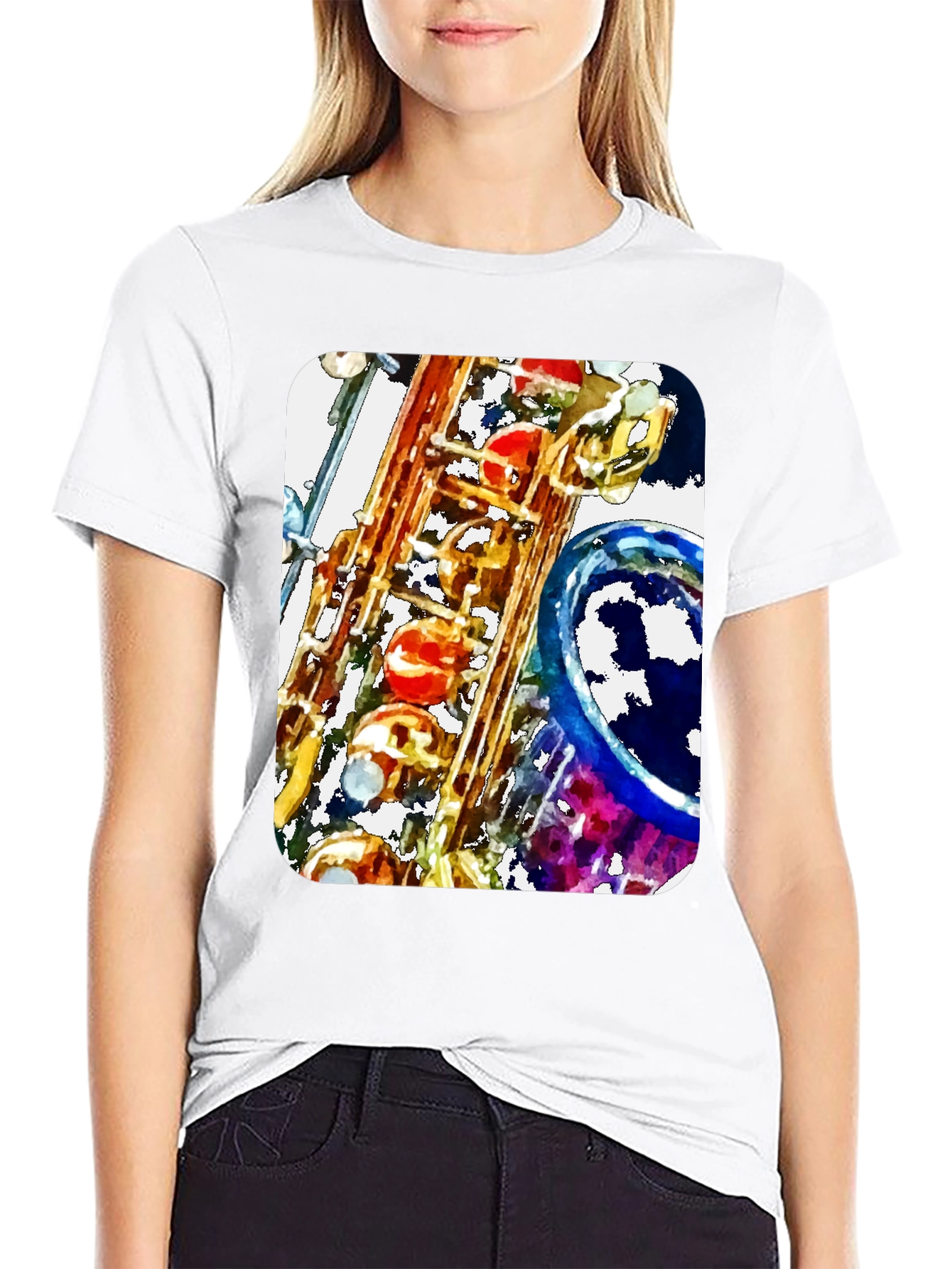Saxophone Art Print Graphic Tee