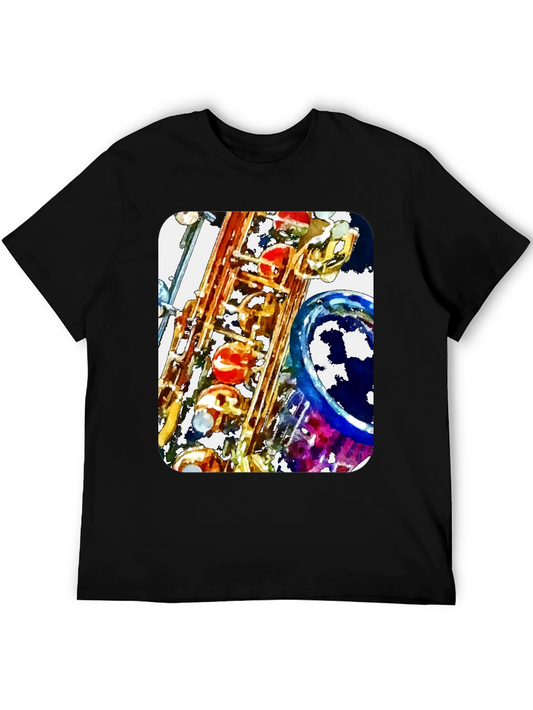 Saxophone Art Print Graphic Tee