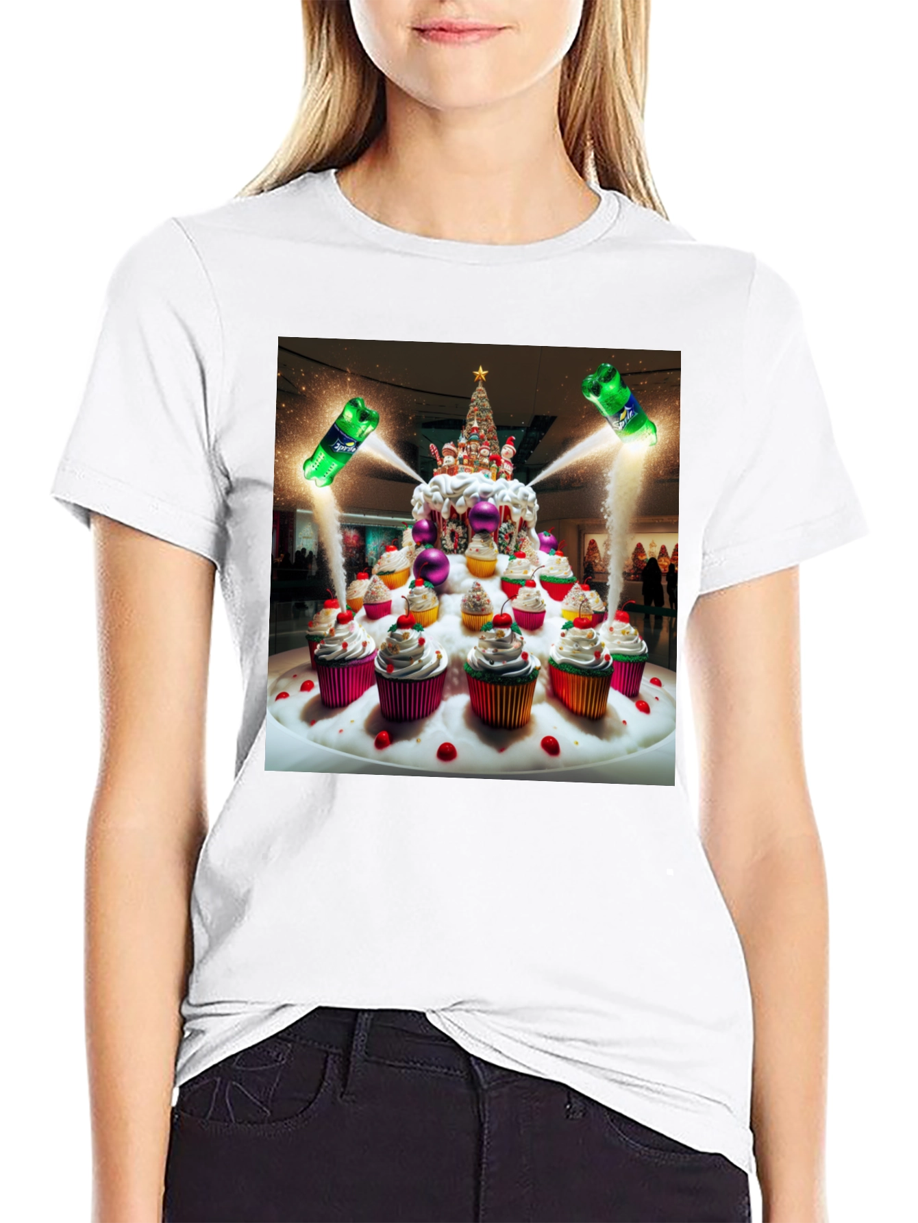 Festive Cupcake Christmas Tree T-Shirt