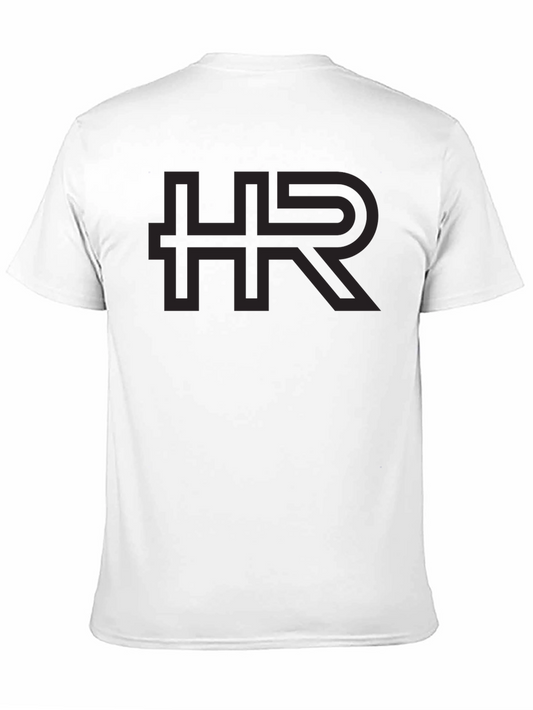 HR Monogram Black T-Shirt - Stylish Minimalist Design