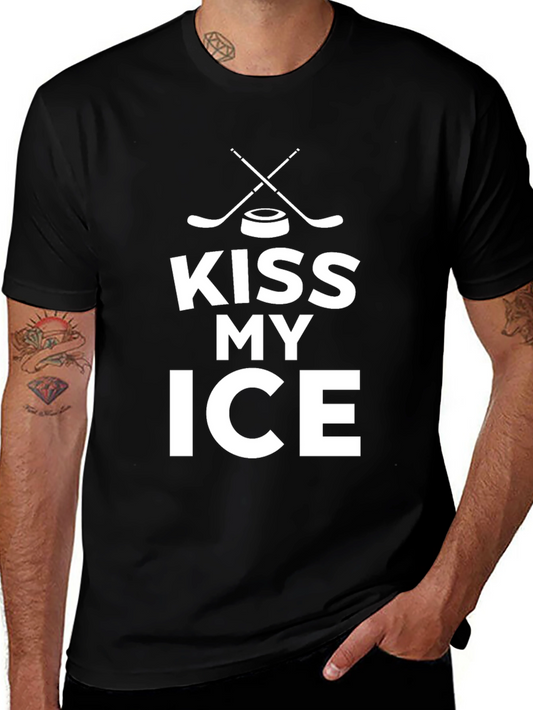 Kiss My Ice Hockey Graphic Tee - Black