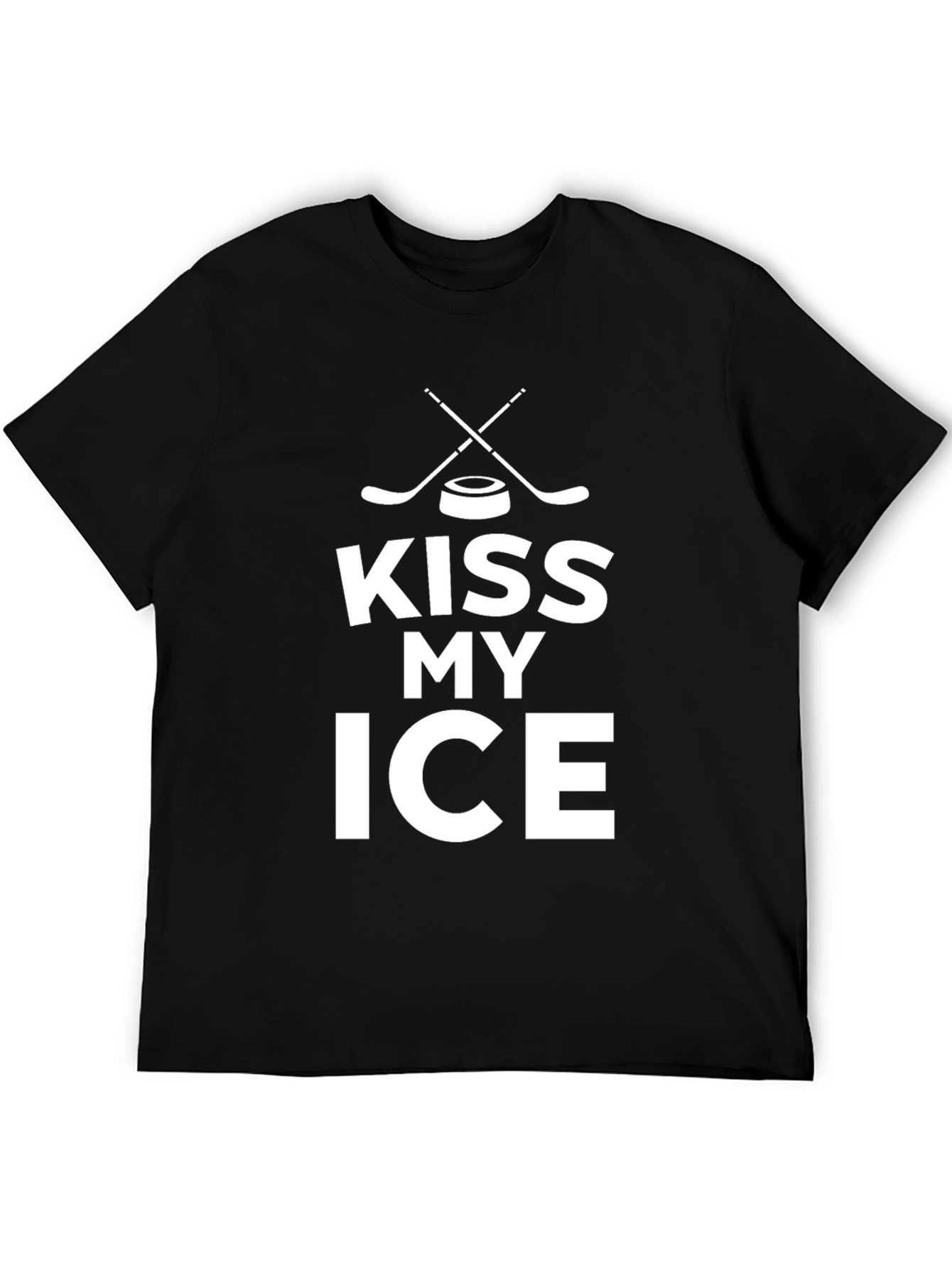 Kiss My Ice Hockey Graphic Tee - Black